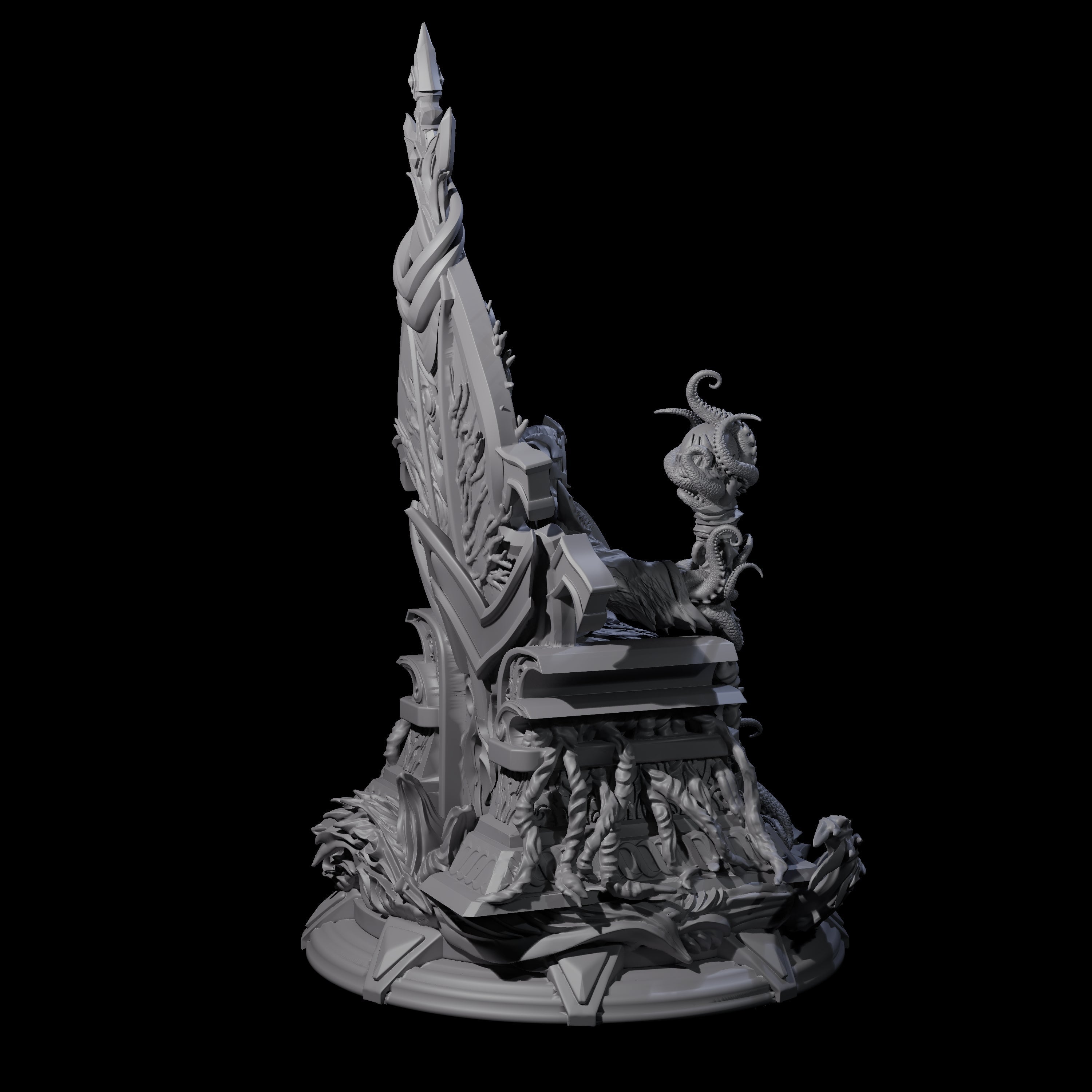 Enthroned Underwater Tentacle Monster Miniature for Dungeons and Dragons, Pathfinder or other TTRPGs