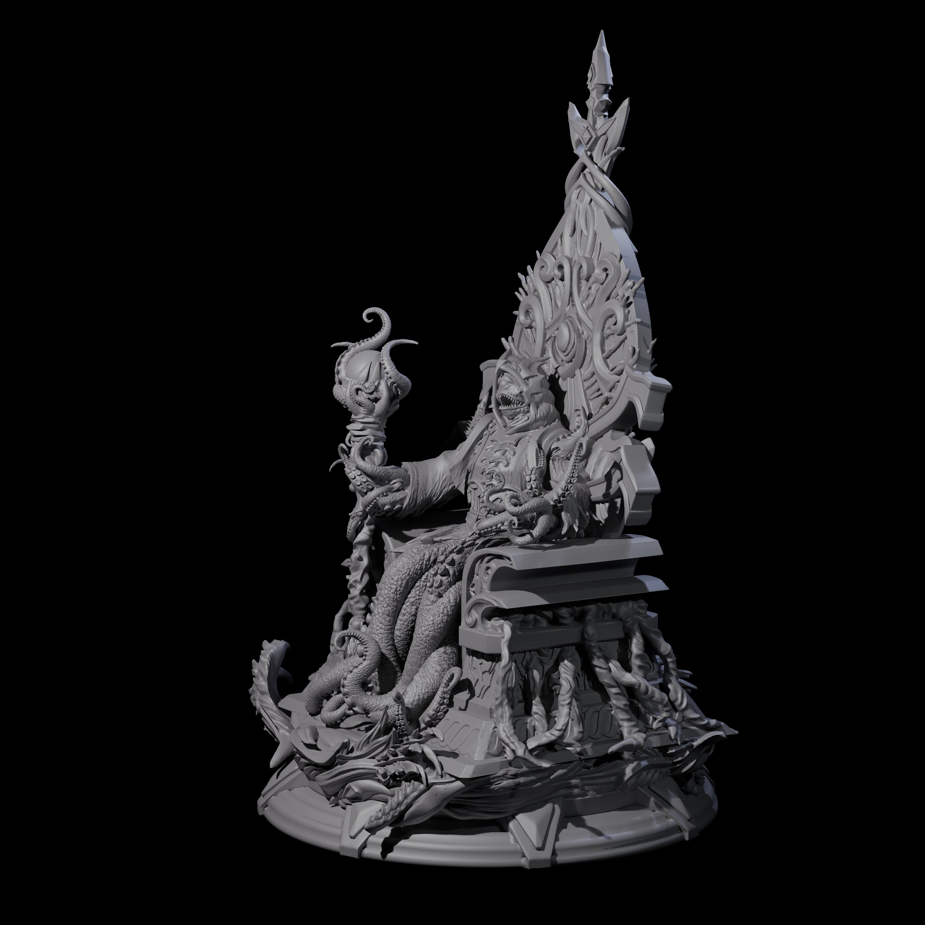 Enthroned Underwater Tentacle Monster Miniature for Dungeons and Dragons, Pathfinder or other TTRPGs