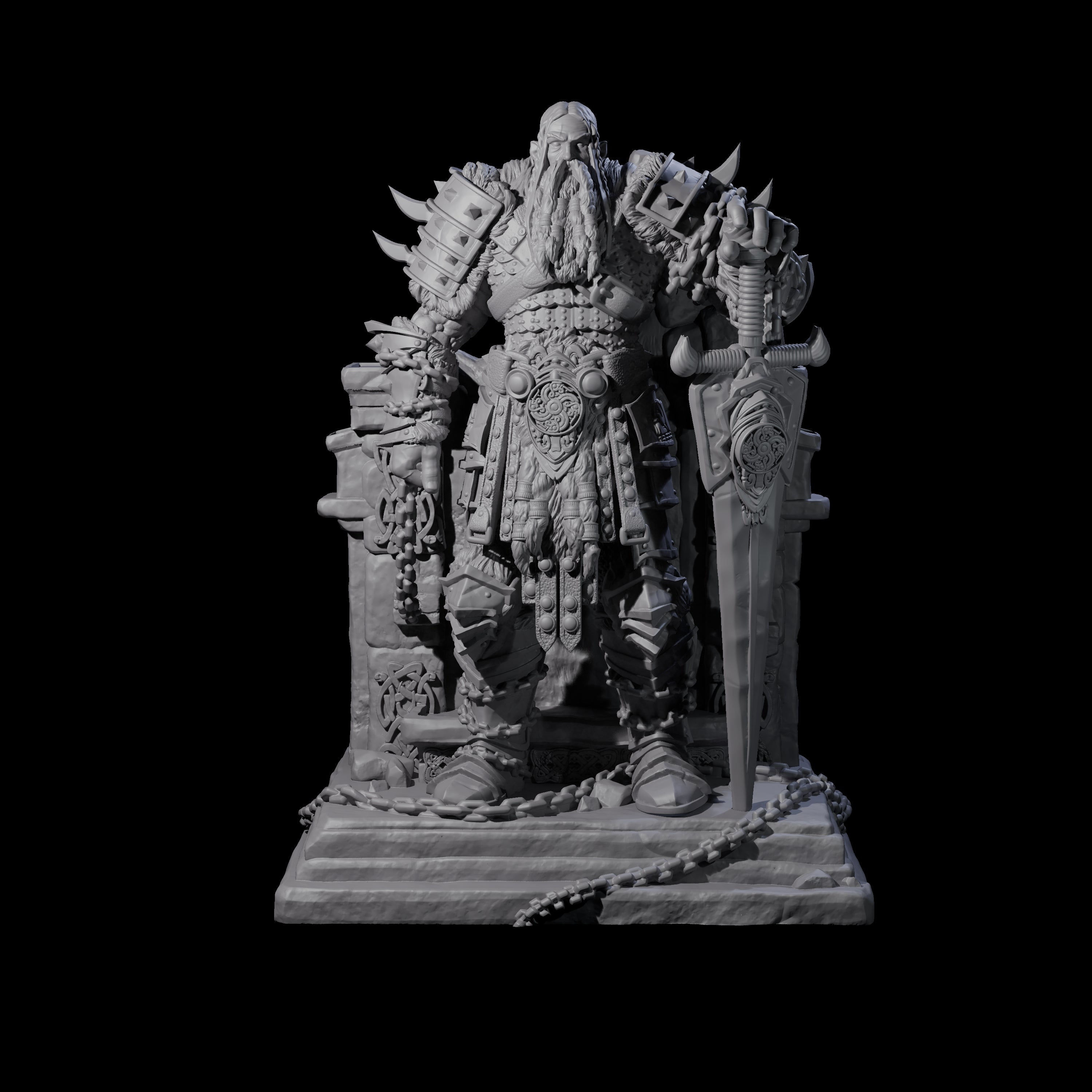 Entombed Frost Giant King Miniature for Dungeons and Dragons, Pathfinder or other TTRPGs