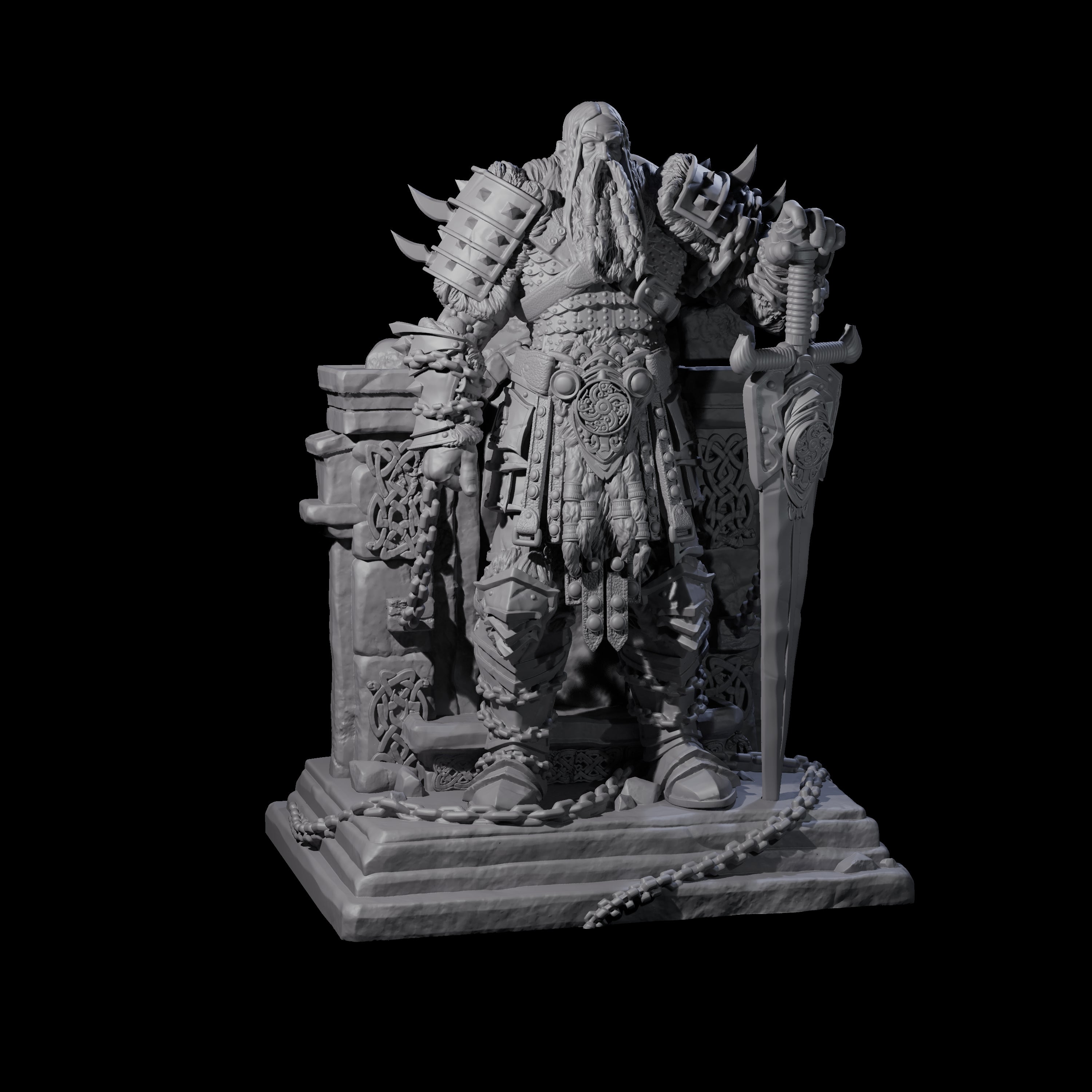 Entombed Frost Giant King Miniature for Dungeons and Dragons, Pathfinder or other TTRPGs