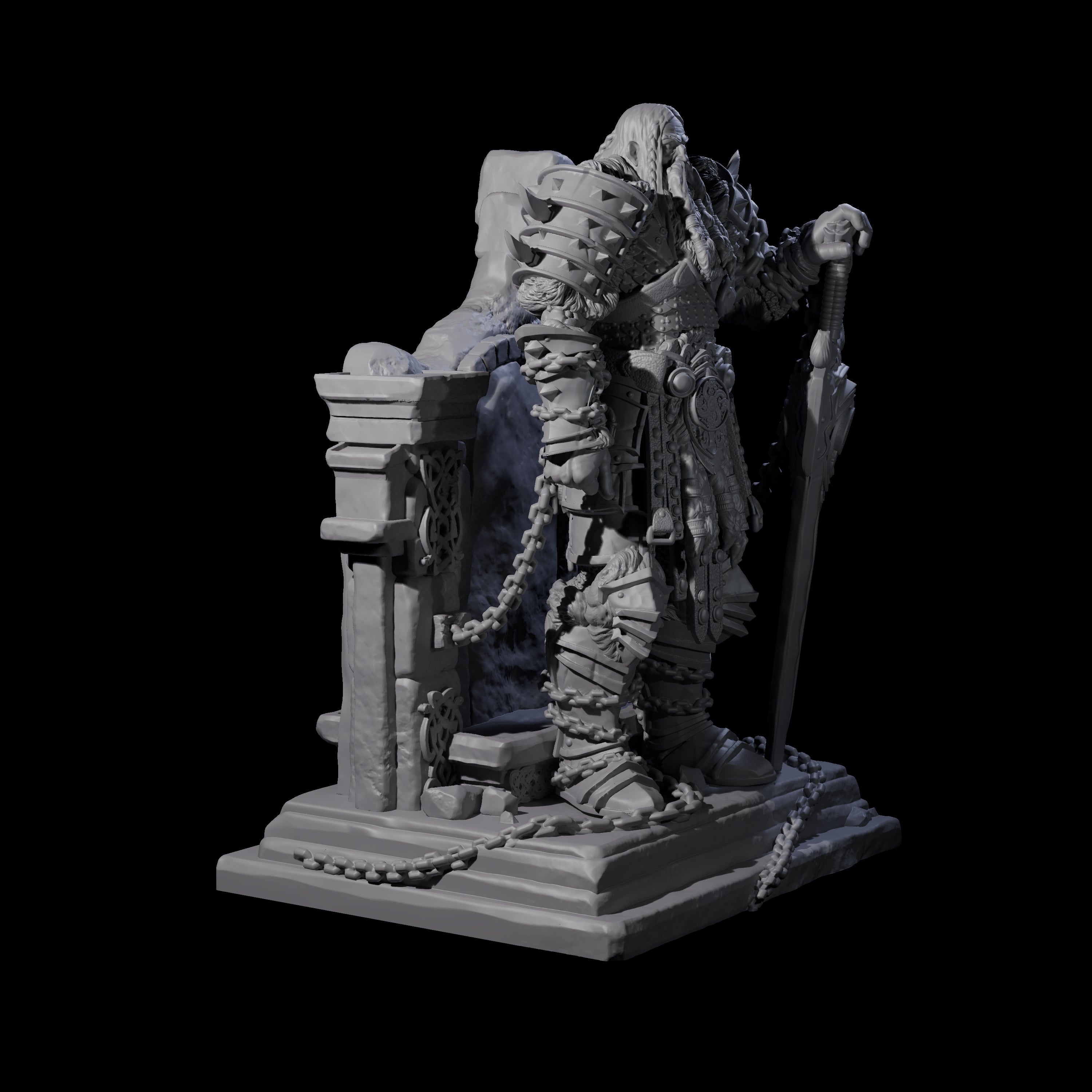 Entombed Frost Giant King Miniature for Dungeons and Dragons, Pathfinder or other TTRPGs