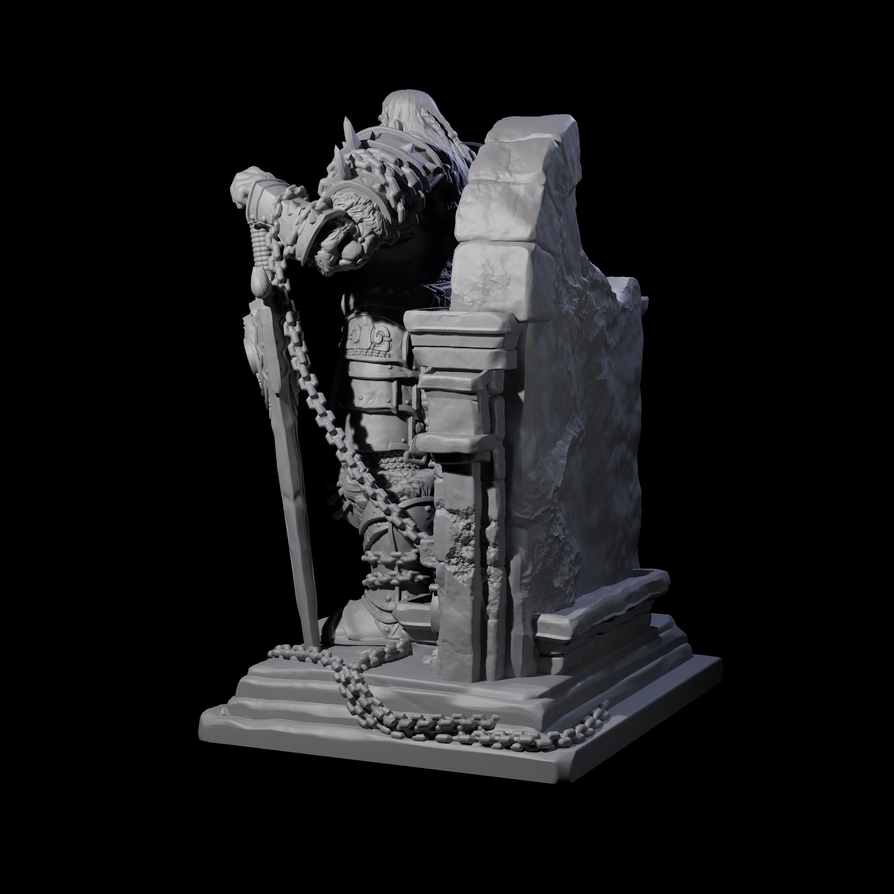 Entombed Frost Giant King Miniature for Dungeons and Dragons, Pathfinder or other TTRPGs