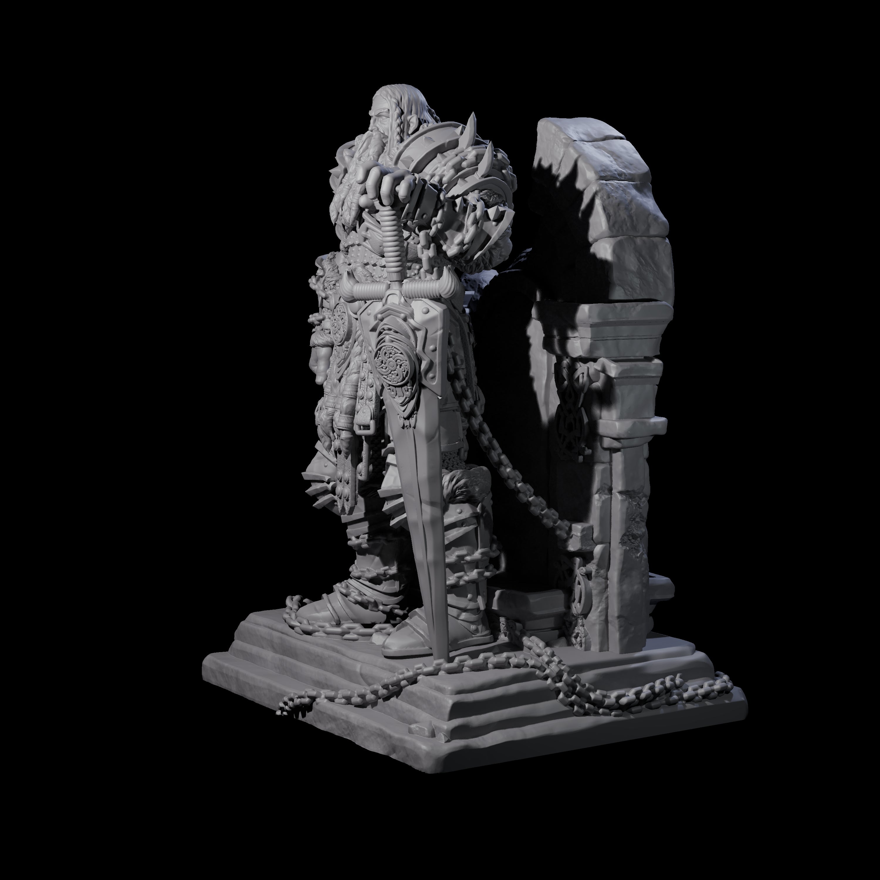 Entombed Frost Giant King Miniature for Dungeons and Dragons, Pathfinder or other TTRPGs