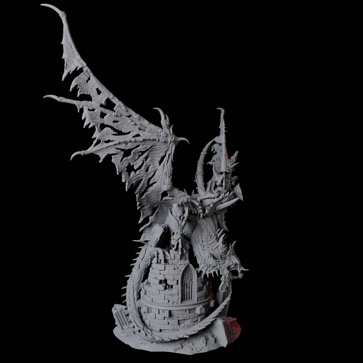 Epic Dracolich with Wraith Miniature for Dungeons and Dragons, Pathfinder or other TTRPGs