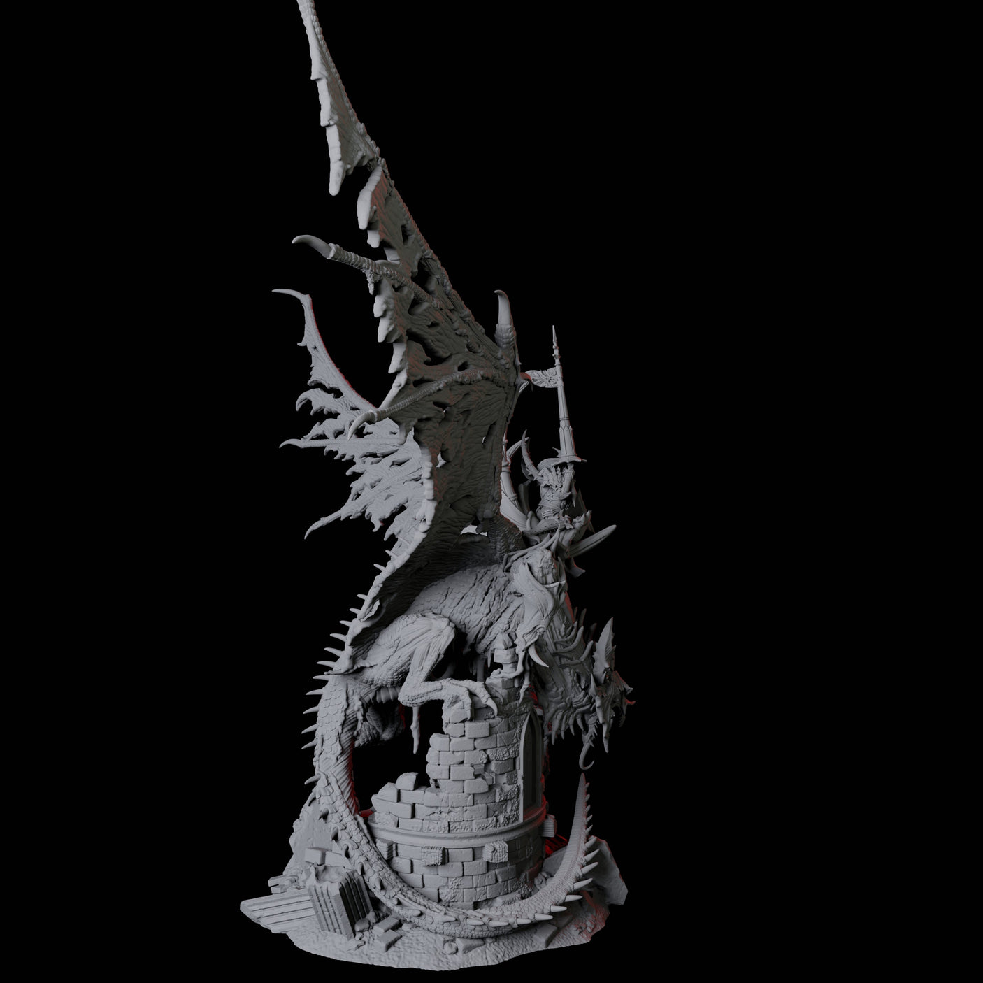 Epic Dracolich with Wraith Miniature for Dungeons and Dragons, Pathfinder or other TTRPGs
