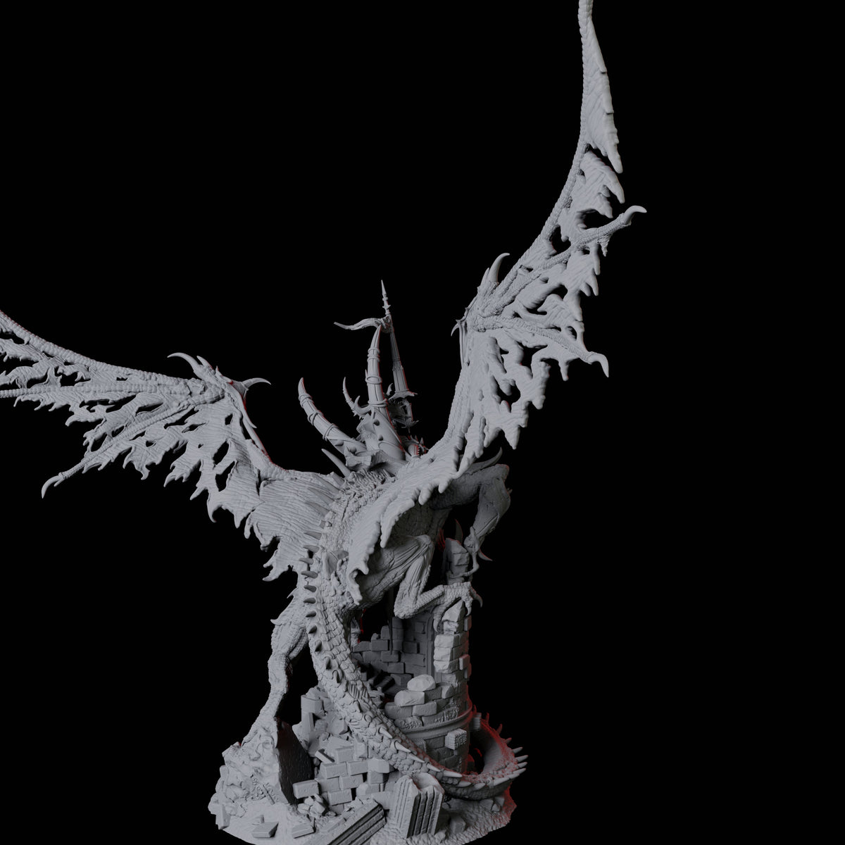 Epic Dracolich with Wraith Miniature for Dungeons and Dragons, Pathfinder or other TTRPGs