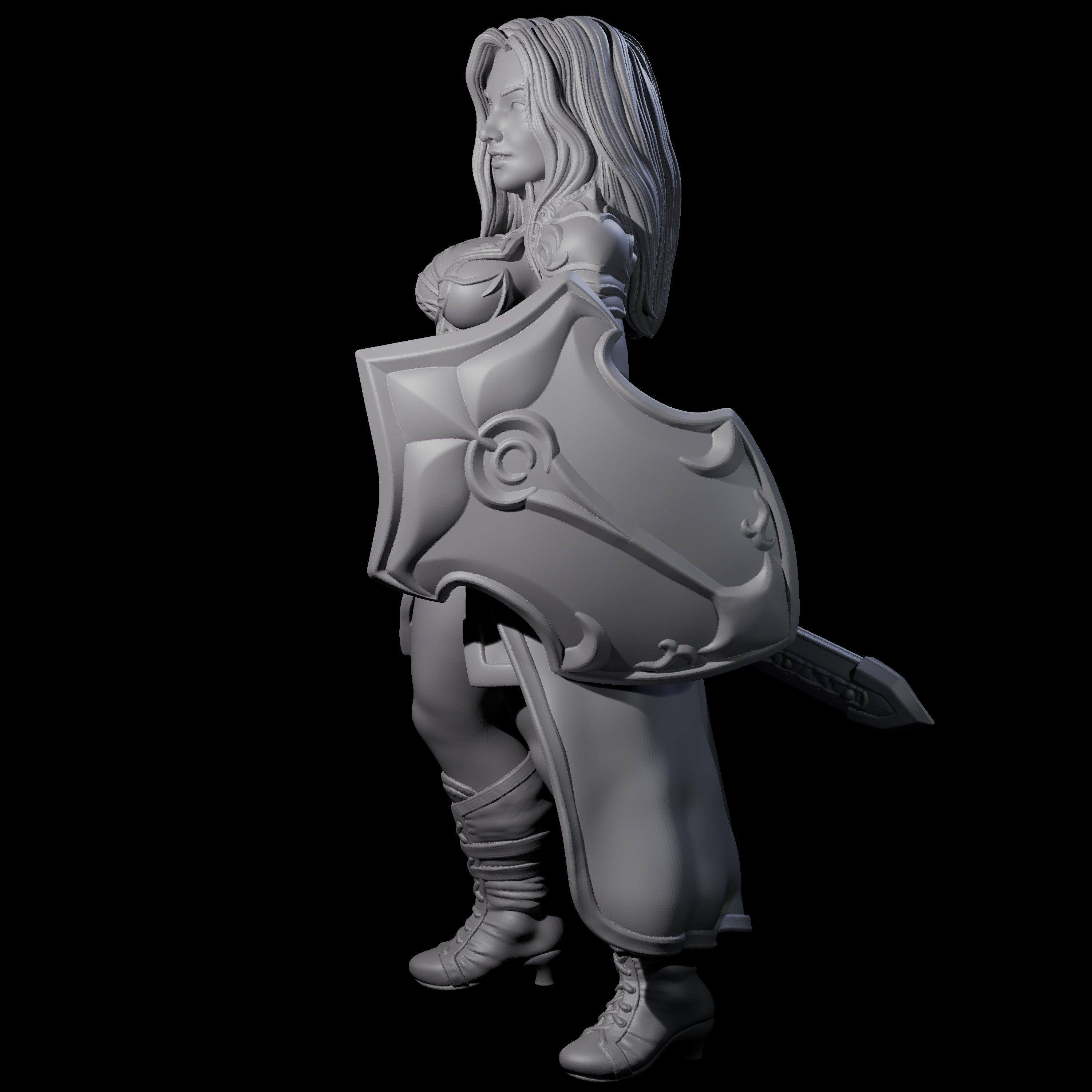 Esabell - Ready to Fight Guard Miniature for Dungeons and Dragons, Pathfinder or other TTRPGs