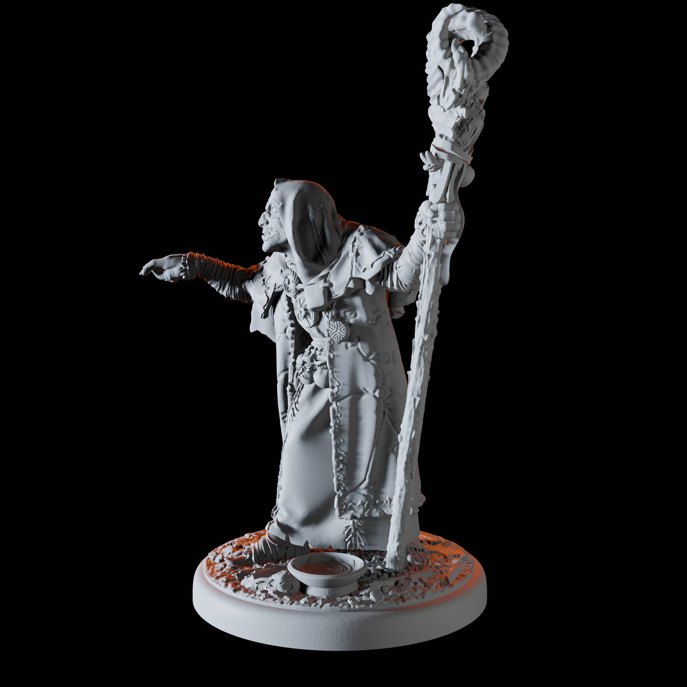 Evil Druid Miniature for Dungeons and Dragons, Pathfinder or other TTRPGs