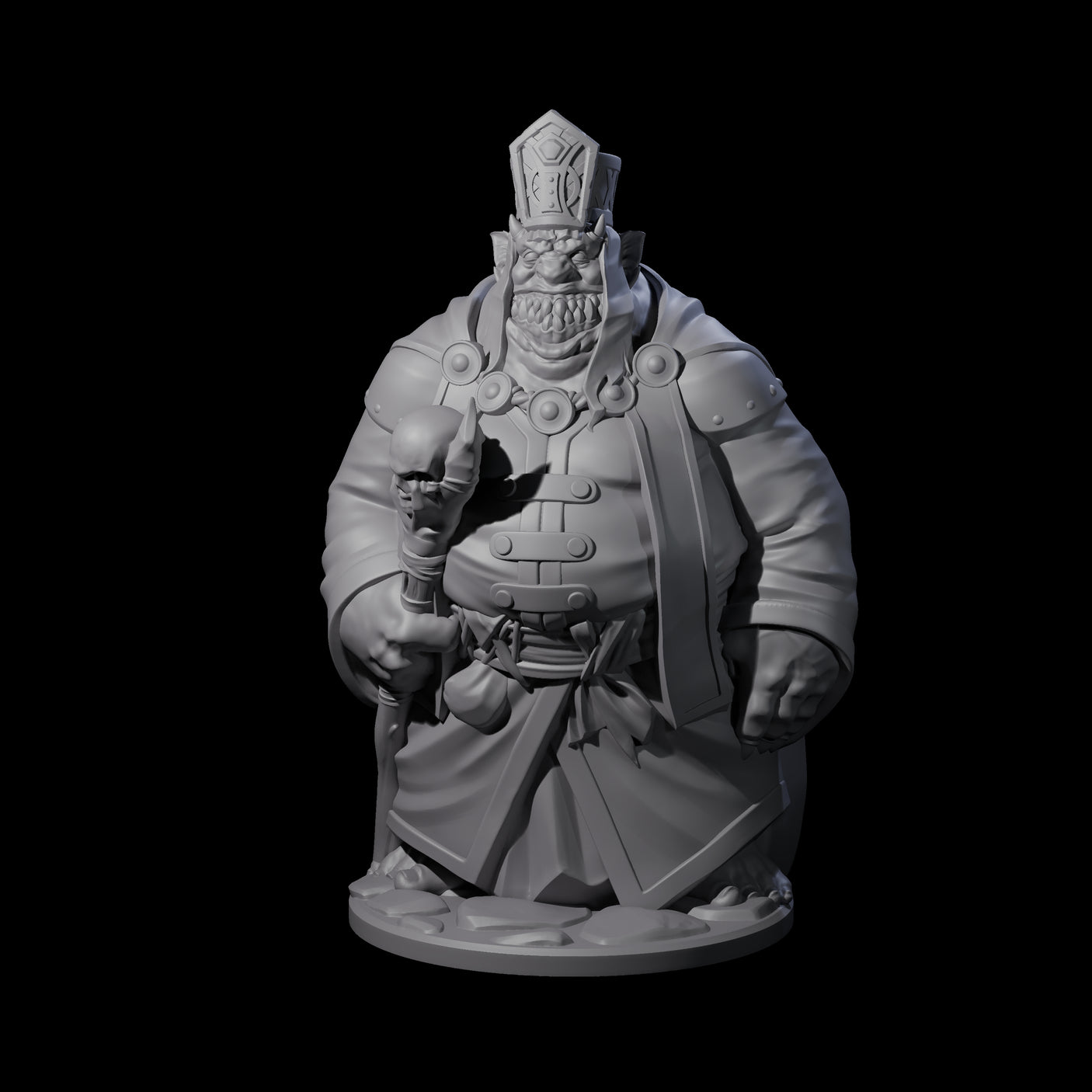 Evil Grin Demon Priest Miniature for Dungeons and Dragons, Pathfinder or other TTRPGs