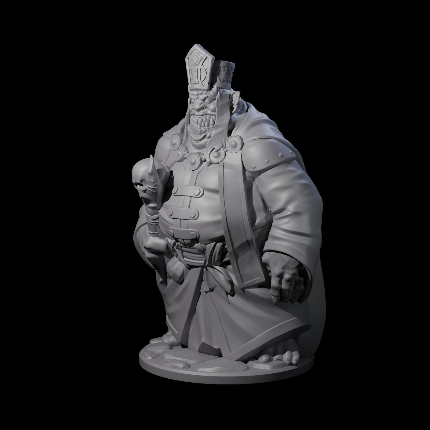 Evil Grin Demon Priest Miniature for Dungeons and Dragons, Pathfinder or other TTRPGs