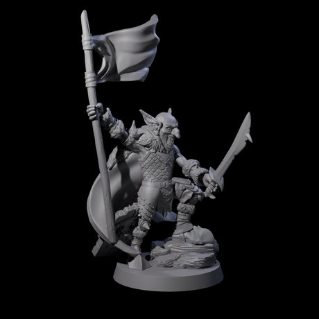 Evil Grinning Goblin Commander Miniature for Dungeons and Dragons, Pathfinder or other TTRPGs