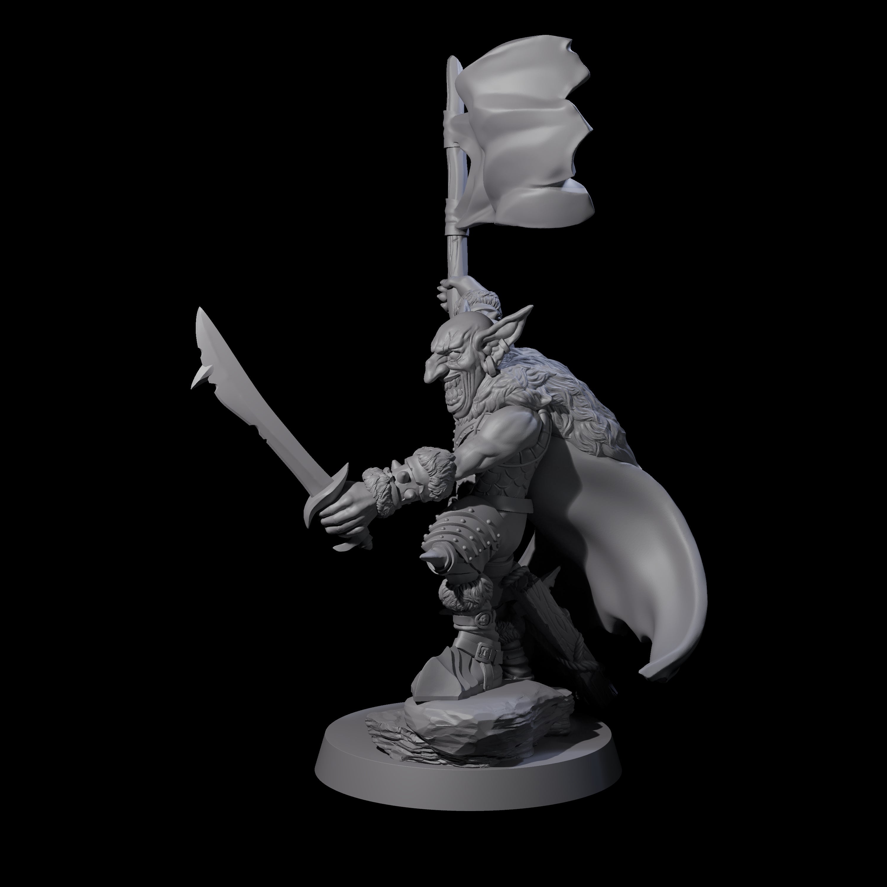 Evil Grinning Goblin Commander Miniature for Dungeons and Dragons, Pathfinder or other TTRPGs