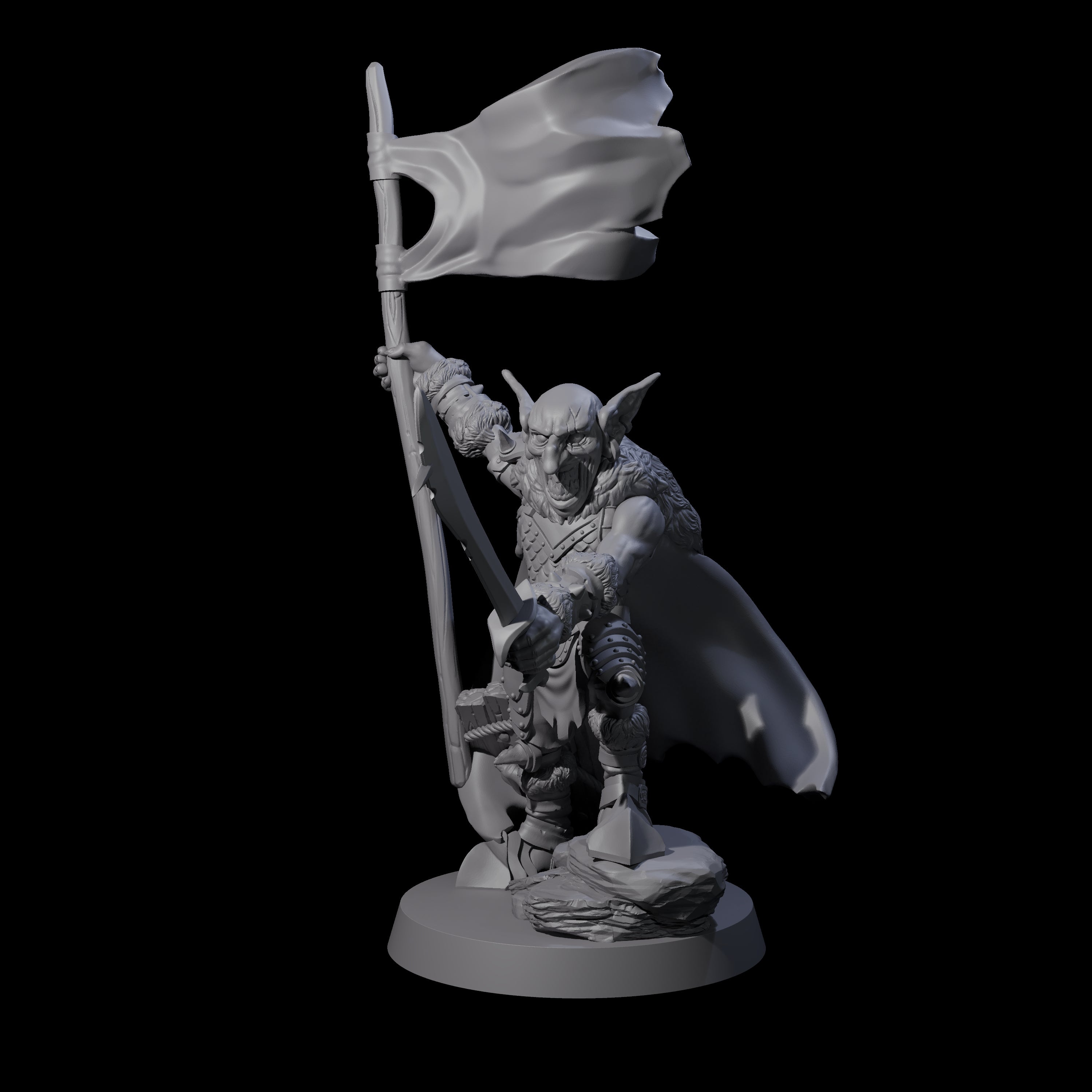 Evil Grinning Goblin Commander Miniature for Dungeons and Dragons, Pathfinder or other TTRPGs