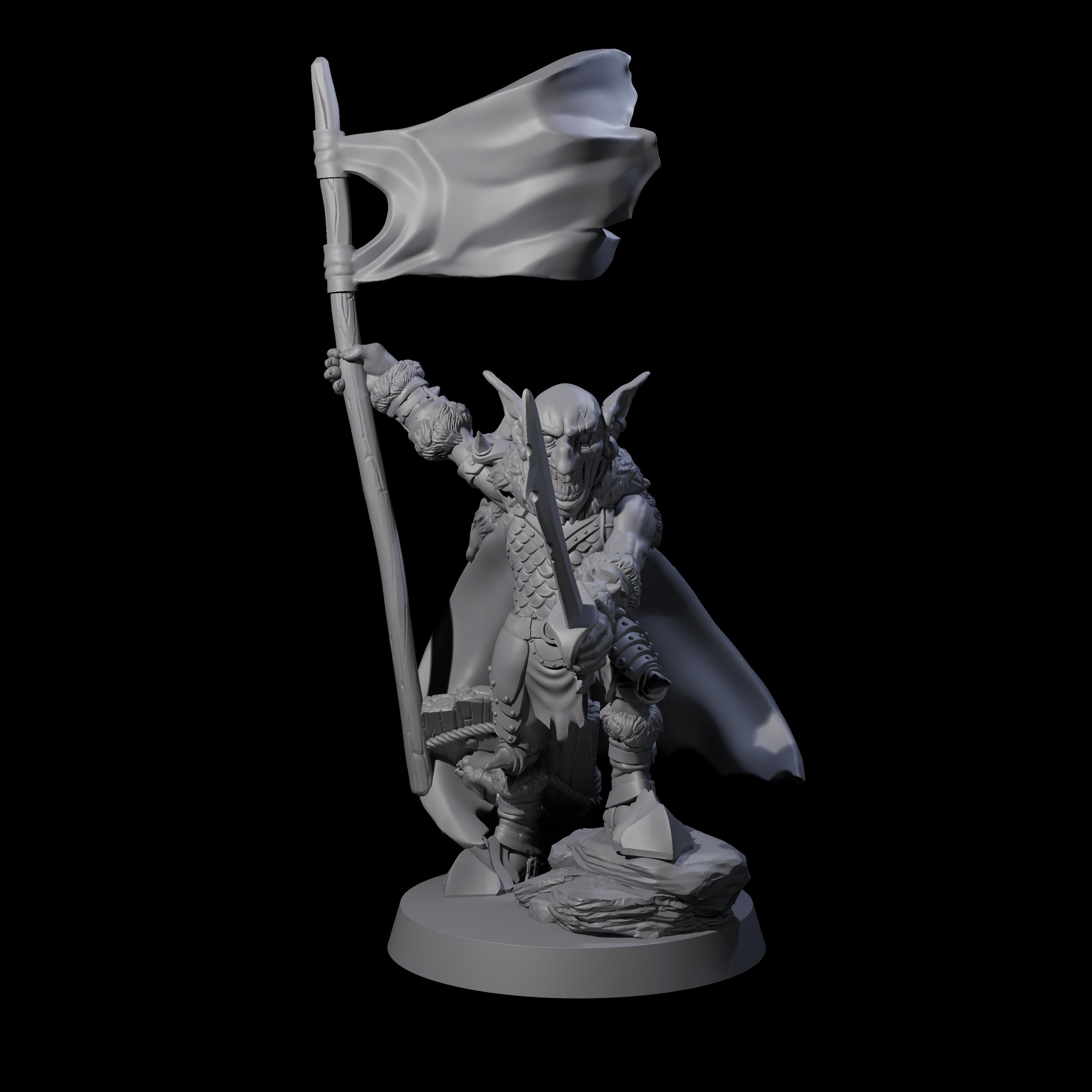 Evil Grinning Goblin Commander Miniature for Dungeons and Dragons, Pathfinder or other TTRPGs