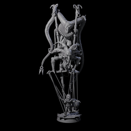 Evil Puppeteering Jesters Miniature for Dungeons and Dragons, Pathfinder or other TTRPGs