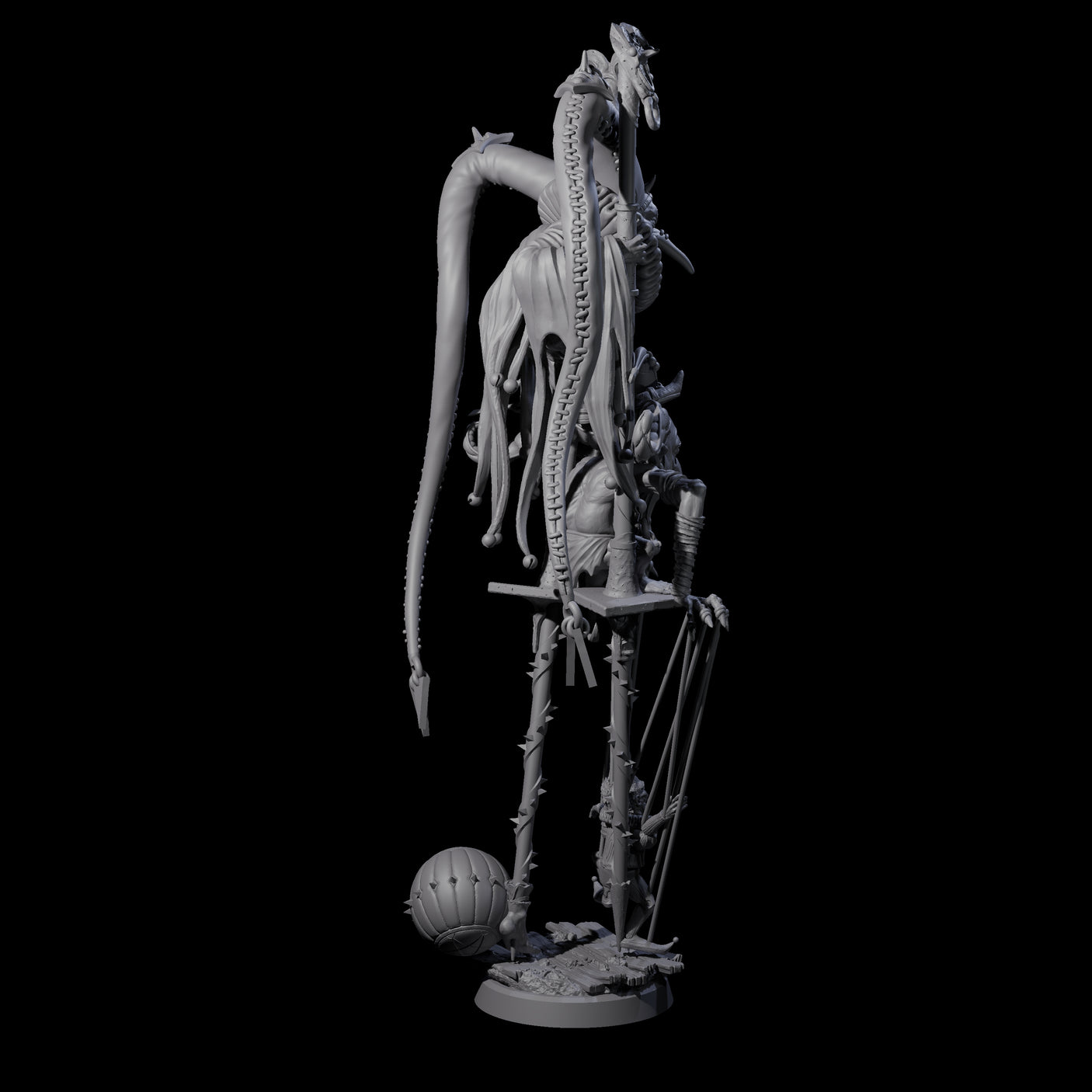 Evil Puppeteering Jesters Miniature for Dungeons and Dragons, Pathfinder or other TTRPGs