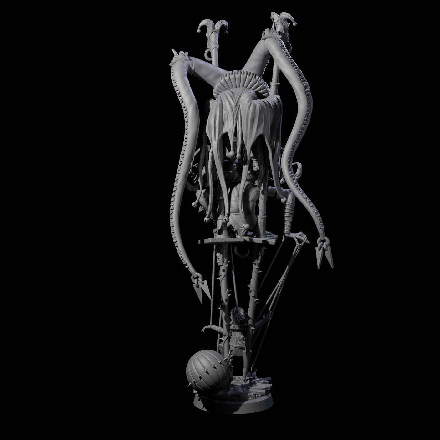 Evil Puppeteering Jesters Miniature for Dungeons and Dragons, Pathfinder or other TTRPGs