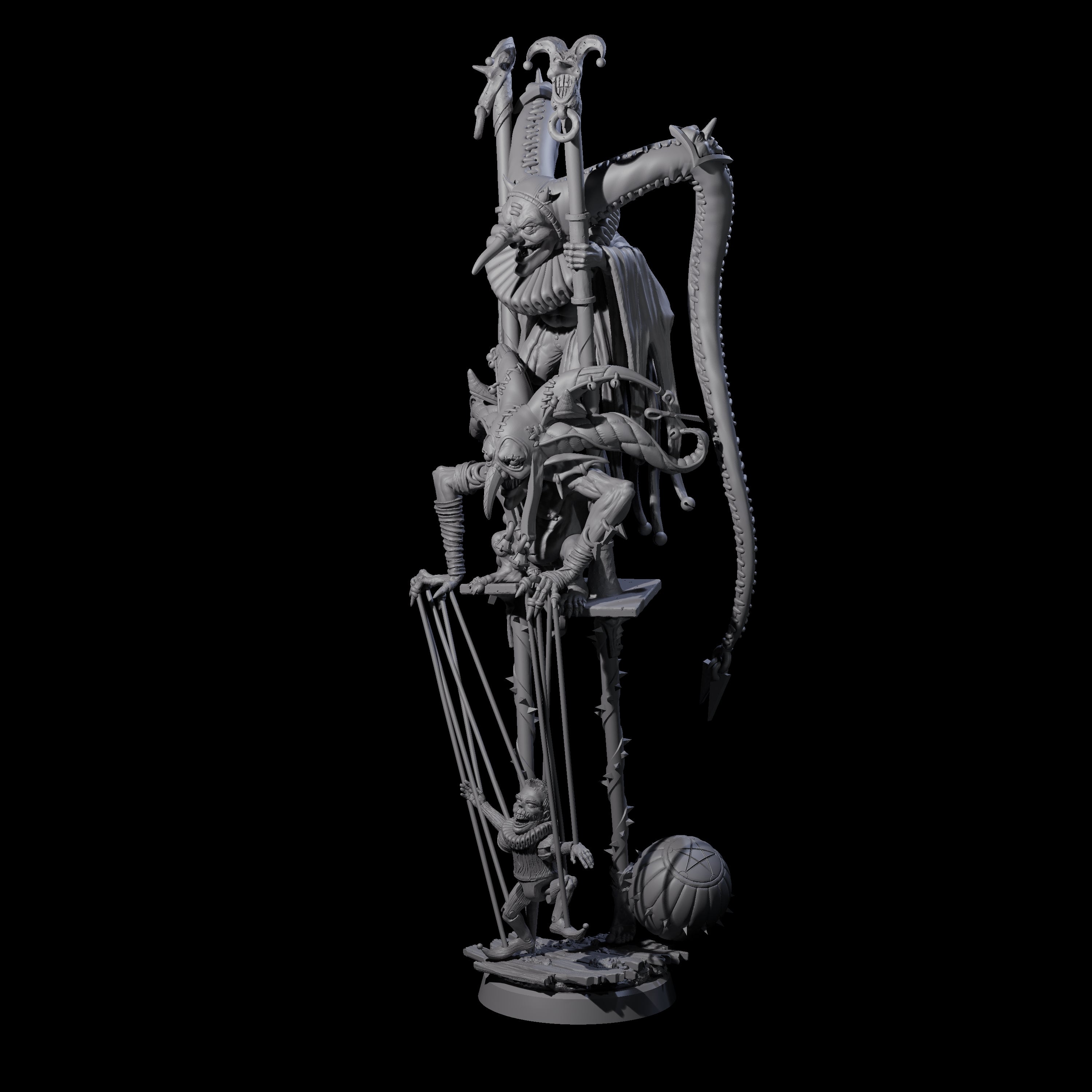 Evil Puppeteering Jesters Miniature for Dungeons and Dragons, Pathfinder or other TTRPGs