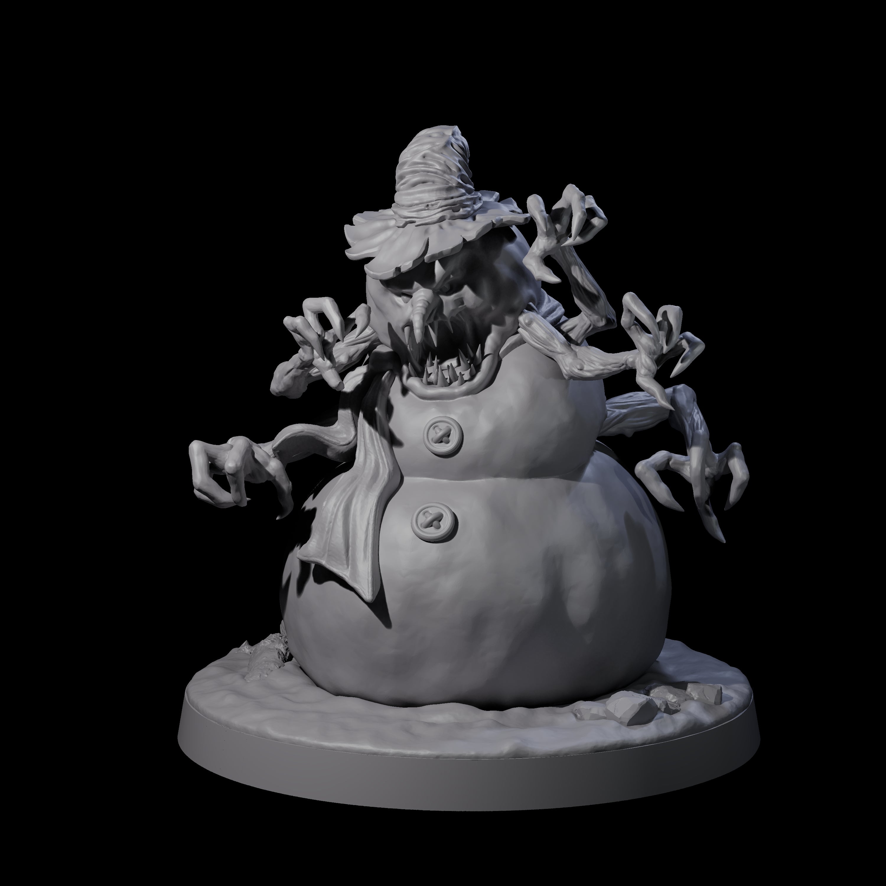 Evil Snowman Miniature for Dungeons and Dragons, Pathfinder or other TTRPGs