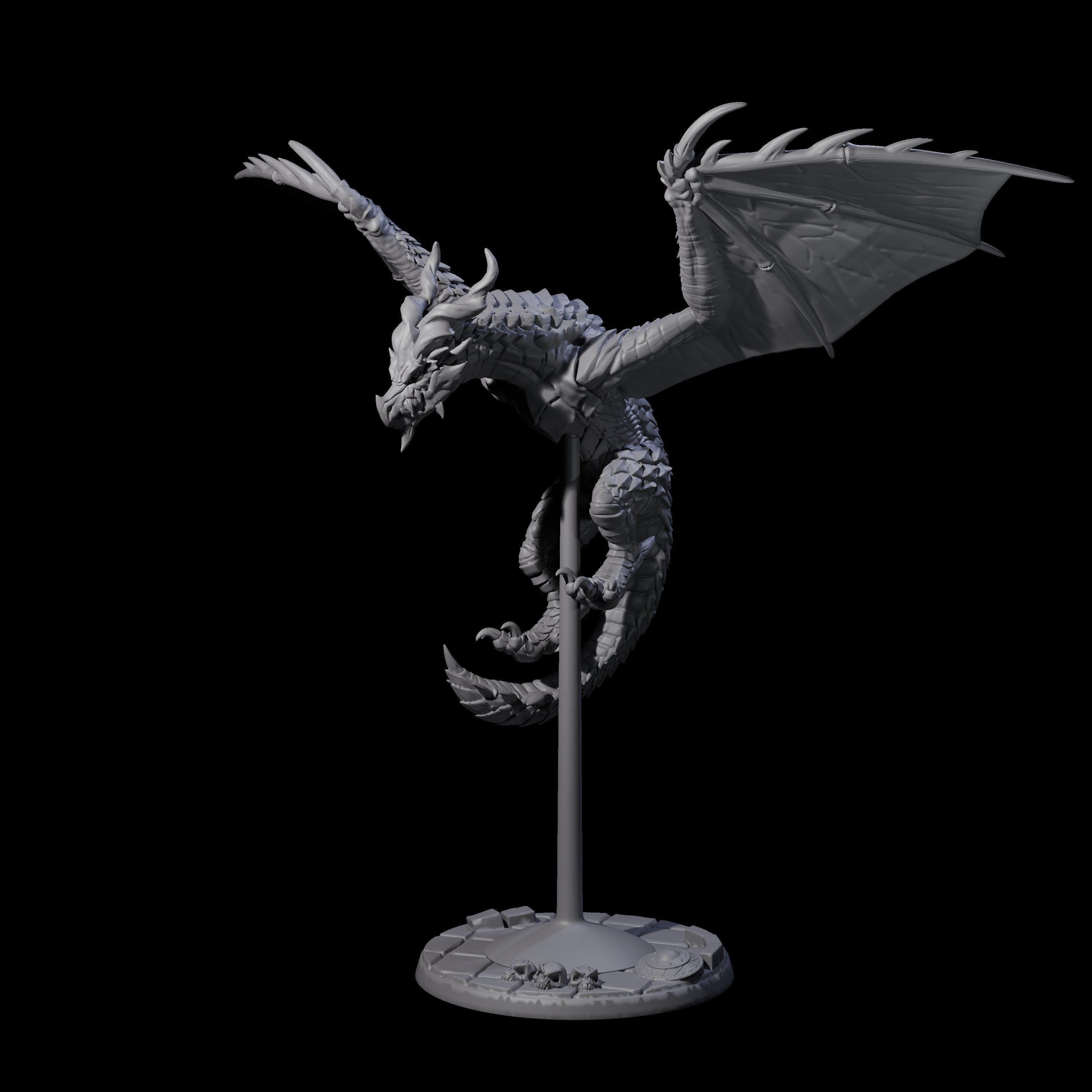 Evil Wyvern B Miniature for Dungeons and Dragons, Pathfinder or other TTRPGs