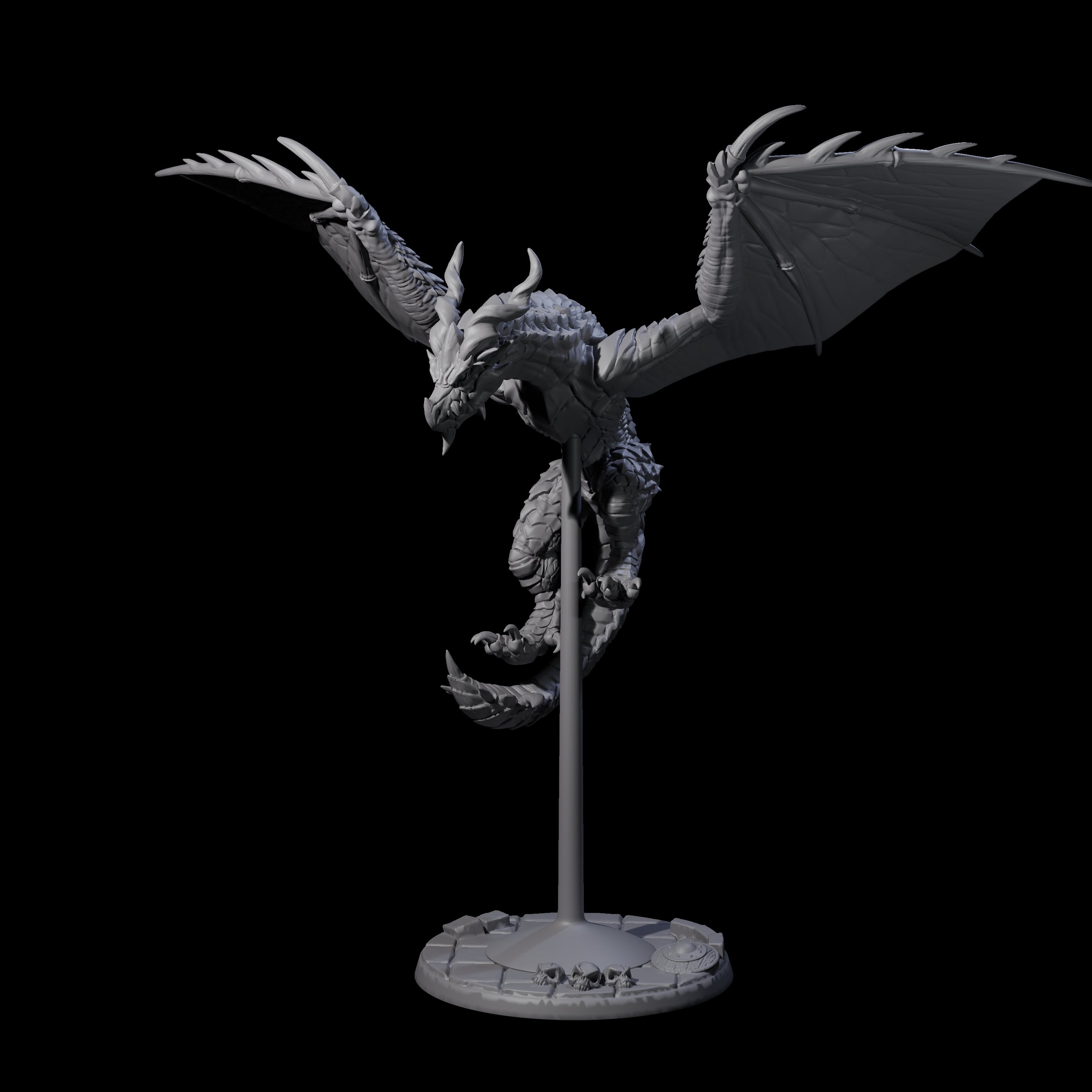 Evil Wyvern B Miniature for Dungeons and Dragons, Pathfinder or other TTRPGs