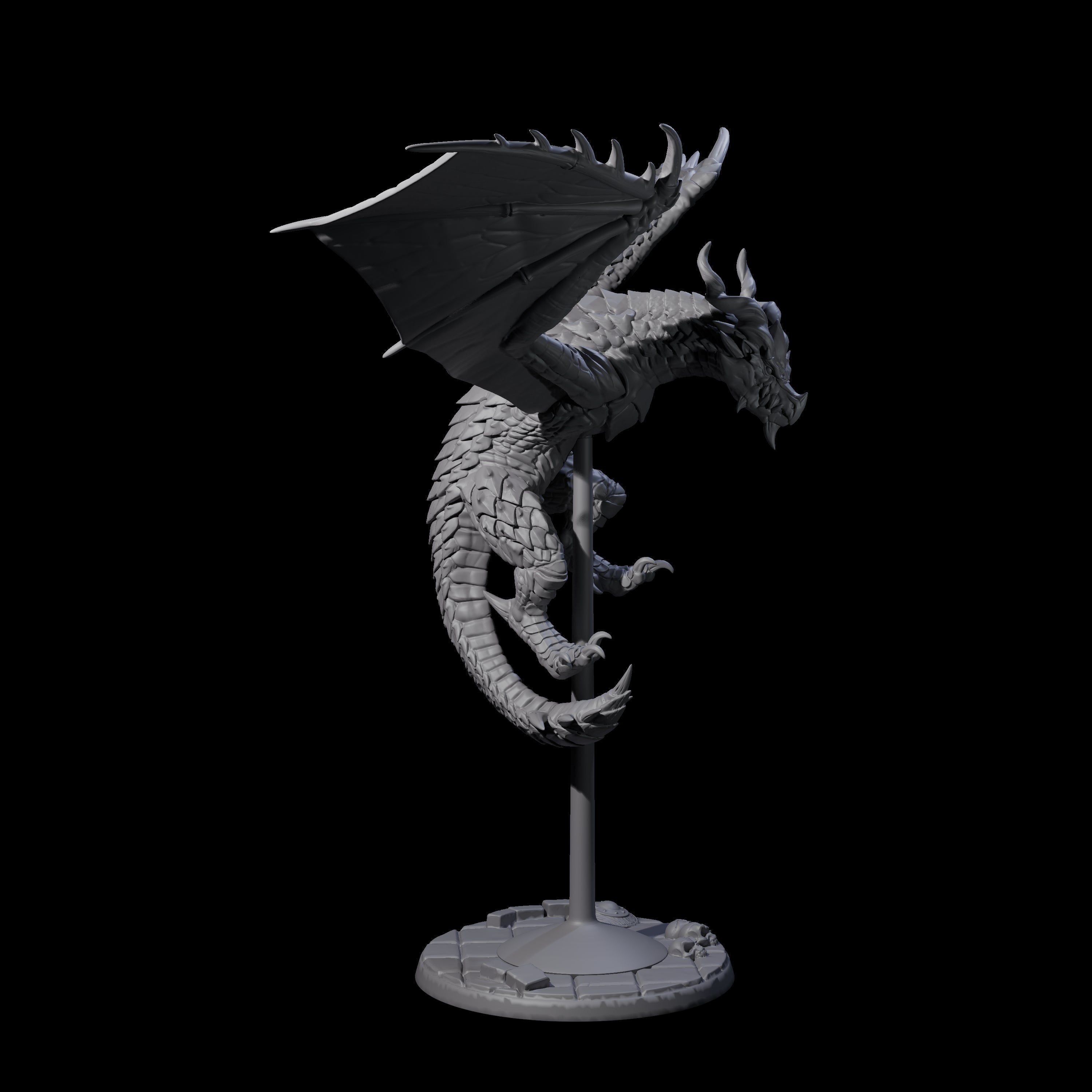 Evil Wyvern B Miniature for Dungeons and Dragons, Pathfinder or other TTRPGs