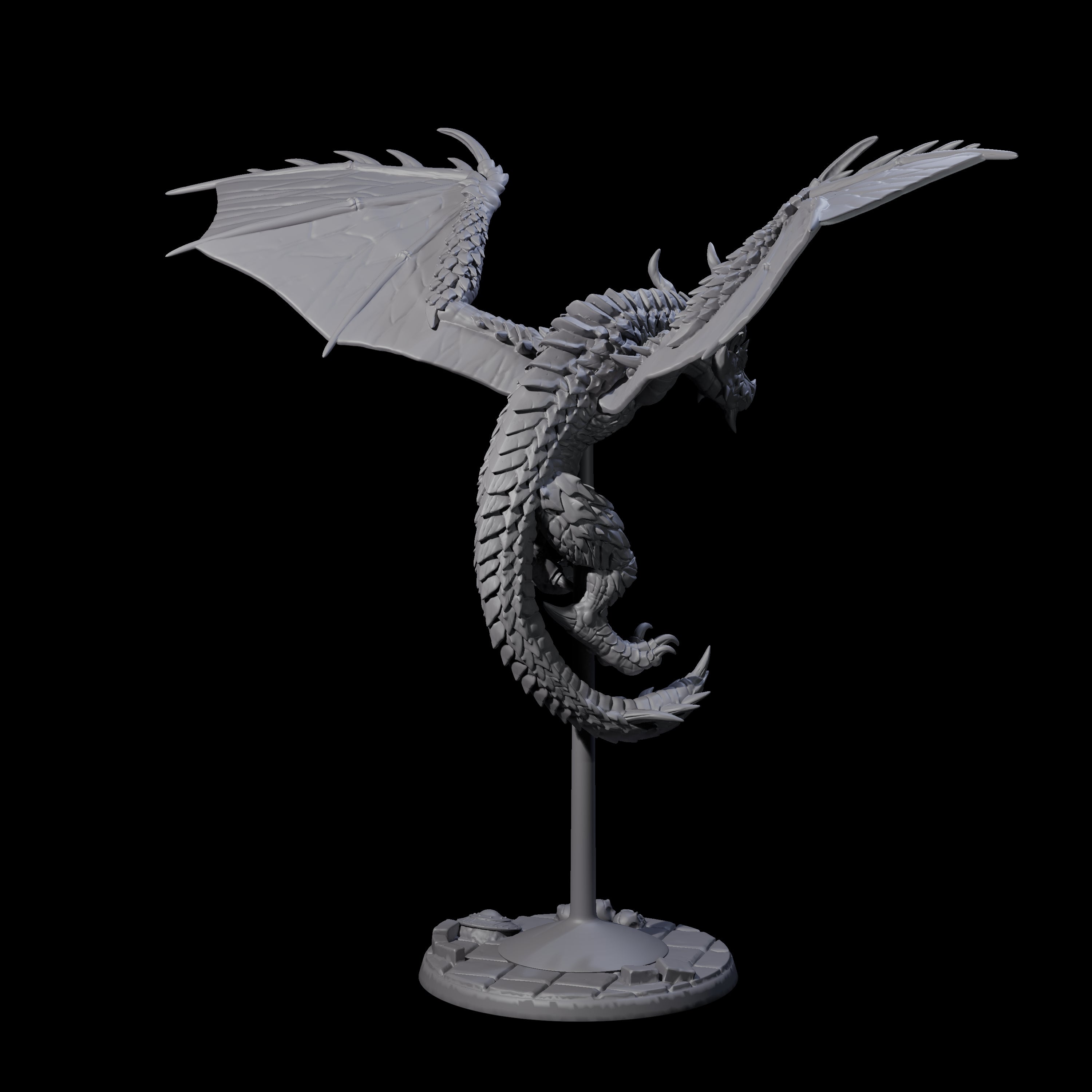 Evil Wyvern B Miniature for Dungeons and Dragons, Pathfinder or other TTRPGs