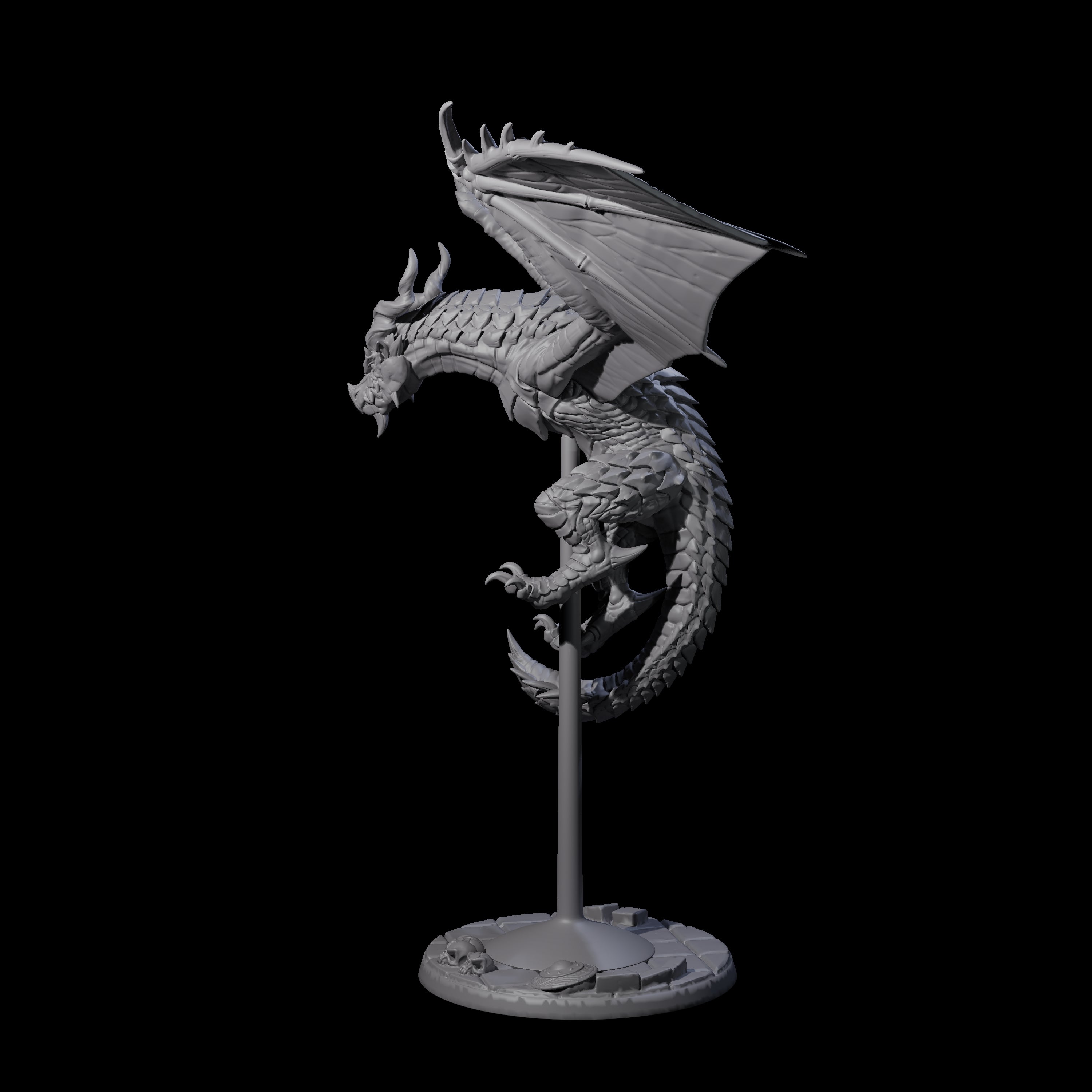 Evil Wyvern B Miniature for Dungeons and Dragons, Pathfinder or other TTRPGs