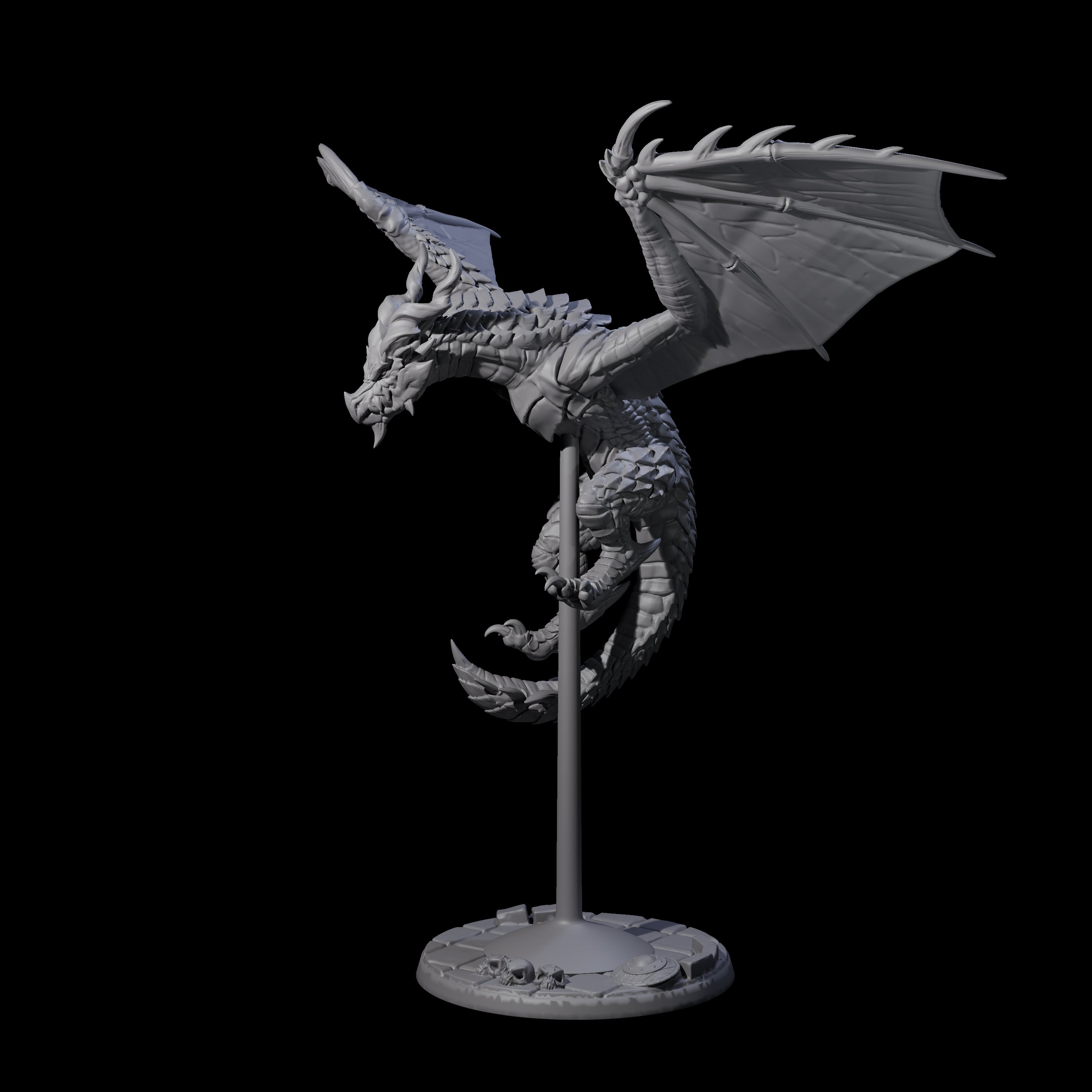 Evil Wyvern B Miniature for Dungeons and Dragons, Pathfinder or other TTRPGs