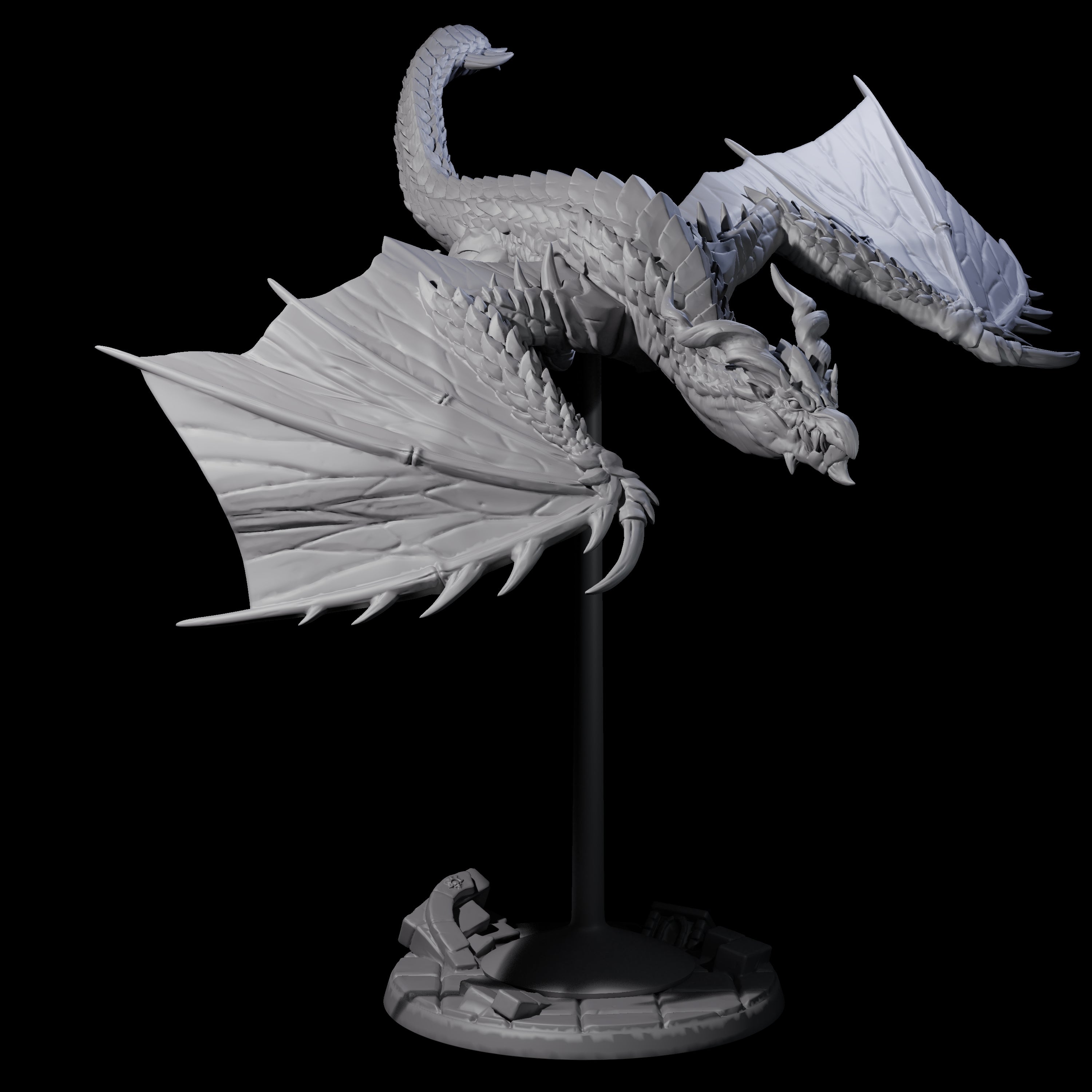 Evil Wyvern D Miniature for Dungeons and Dragons, Pathfinder or other TTRPGs