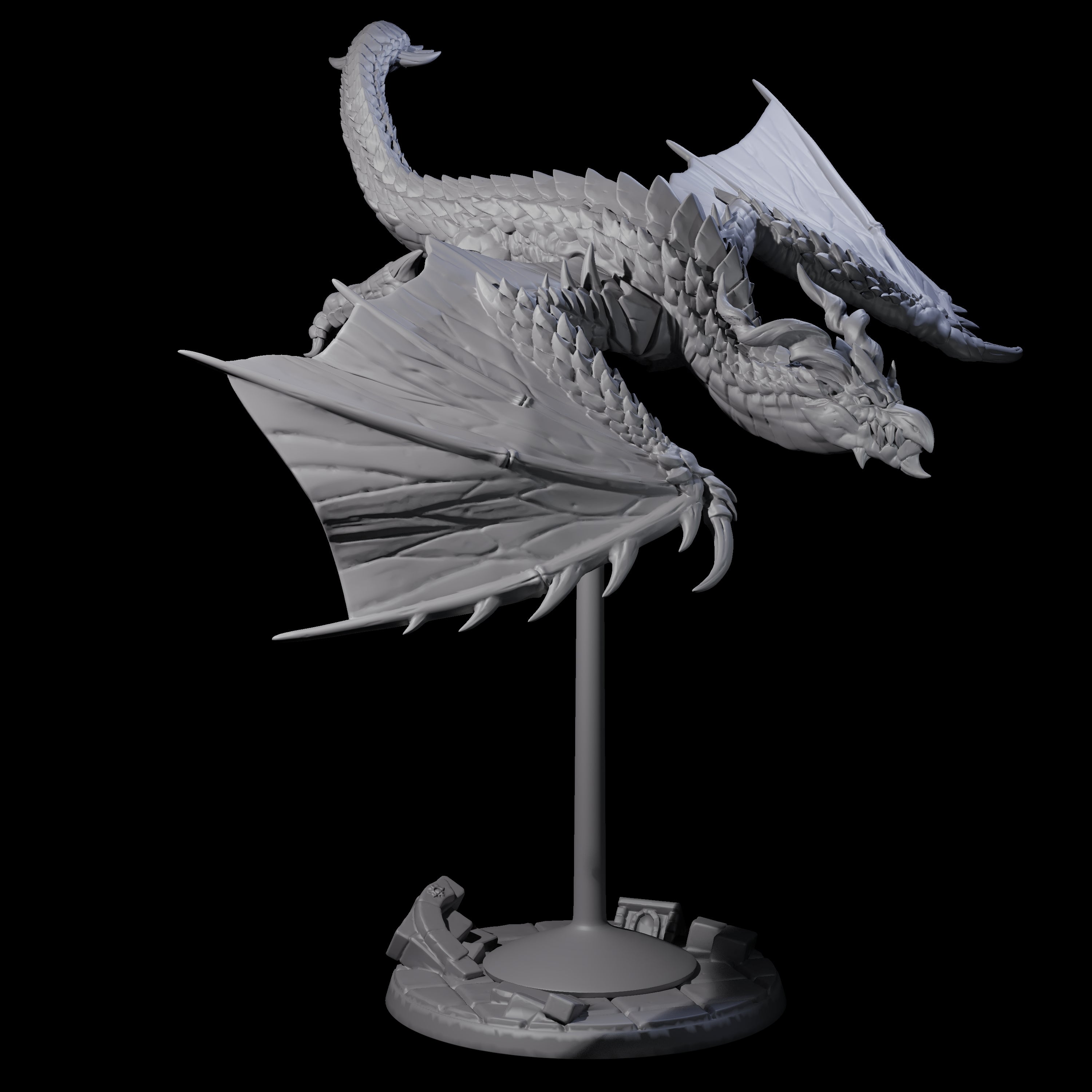 Evil Wyvern D Miniature for Dungeons and Dragons, Pathfinder or other TTRPGs