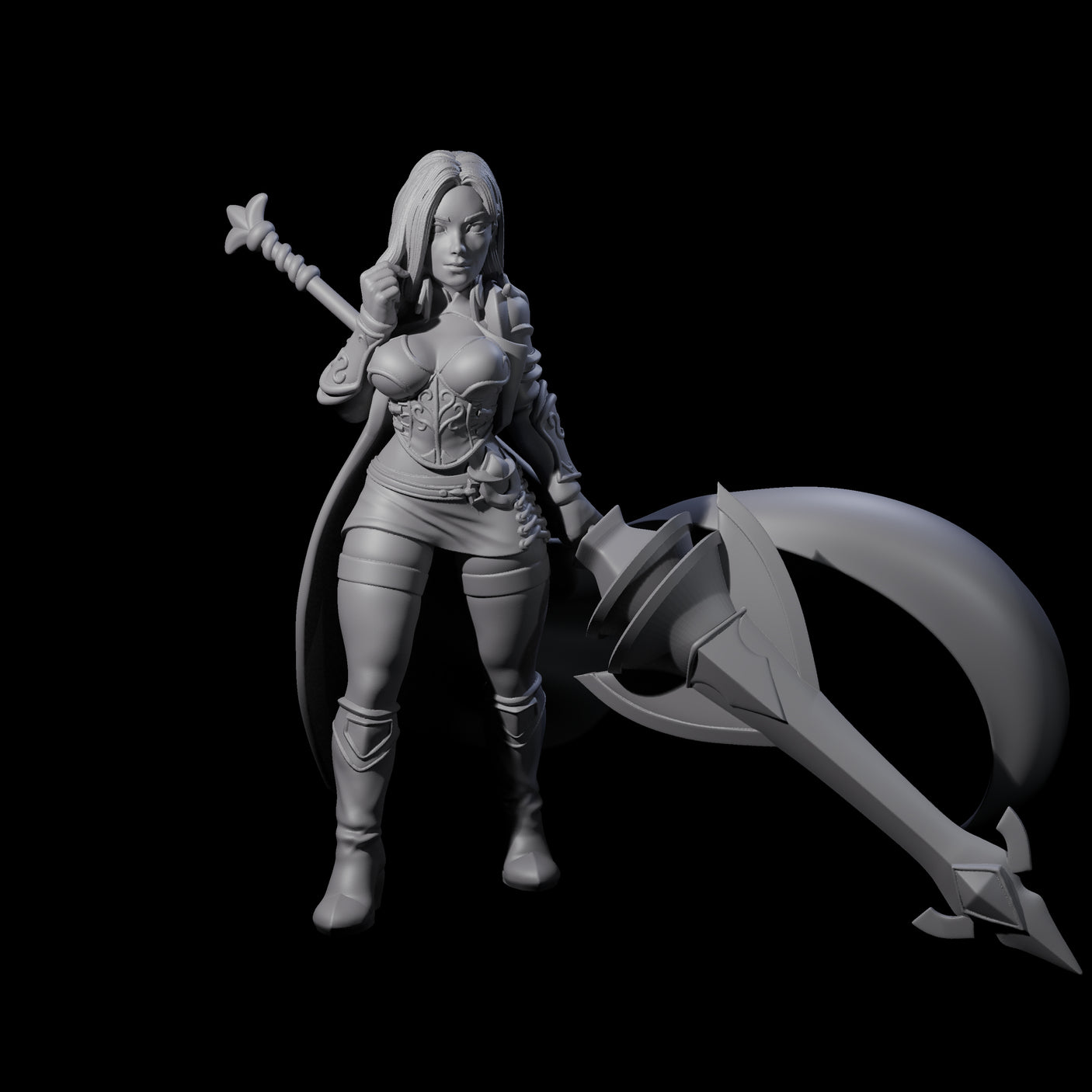 Experienced Lance Fighter Miniature for Dungeons and Dragons, Pathfinder or other TTRPGs