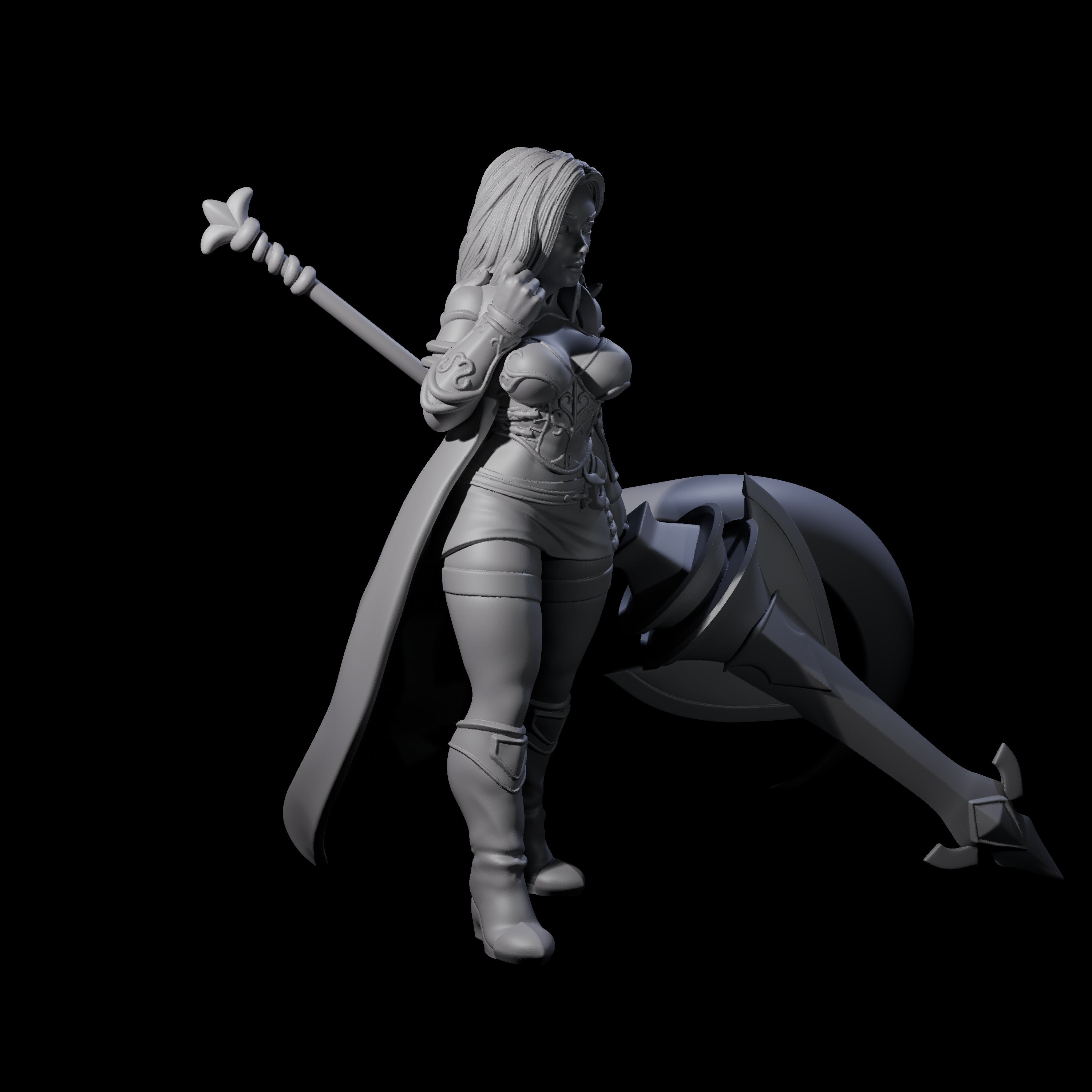 Experienced Lance Fighter Miniature for Dungeons and Dragons, Pathfinder or other TTRPGs