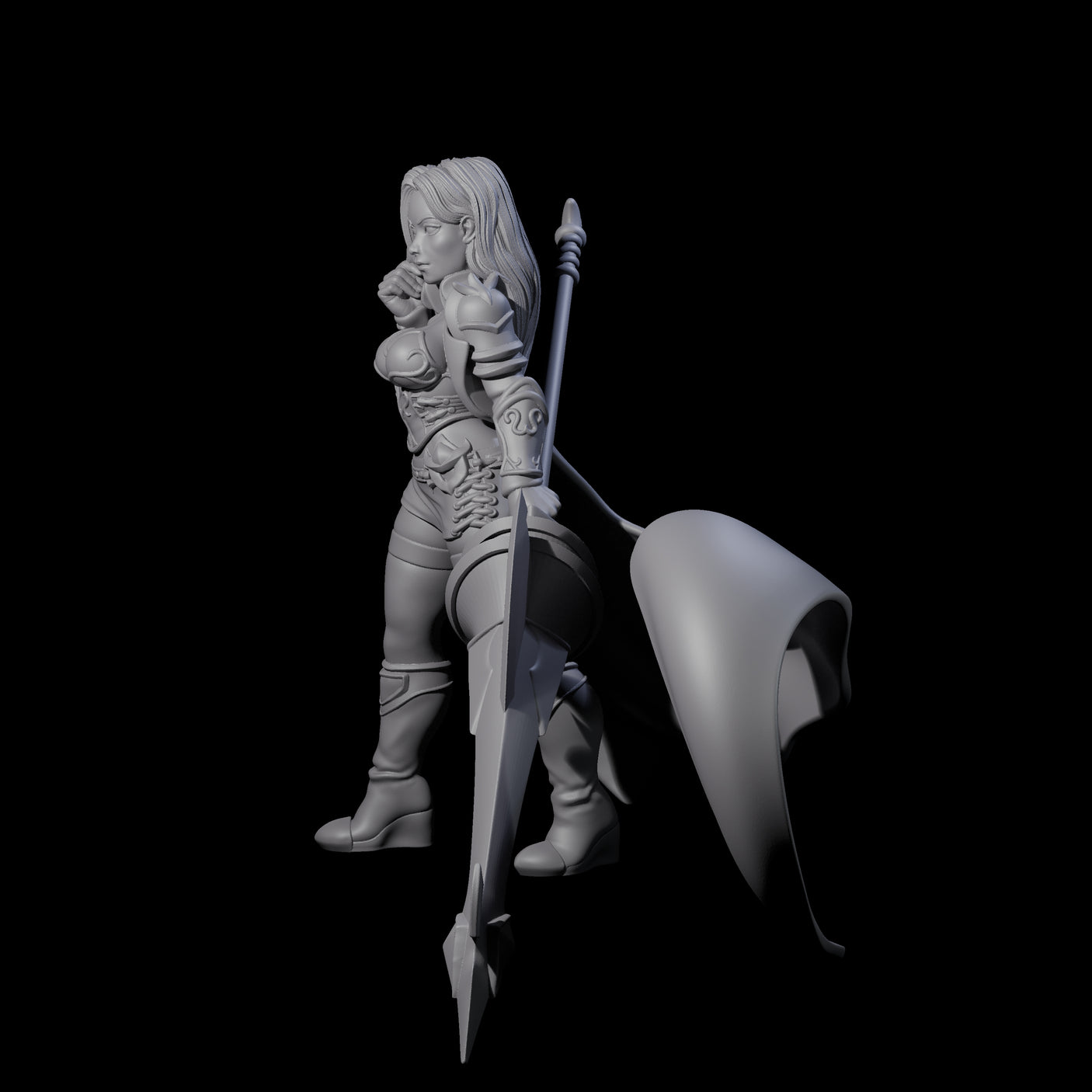 Experienced Lance Fighter Miniature for Dungeons and Dragons, Pathfinder or other TTRPGs