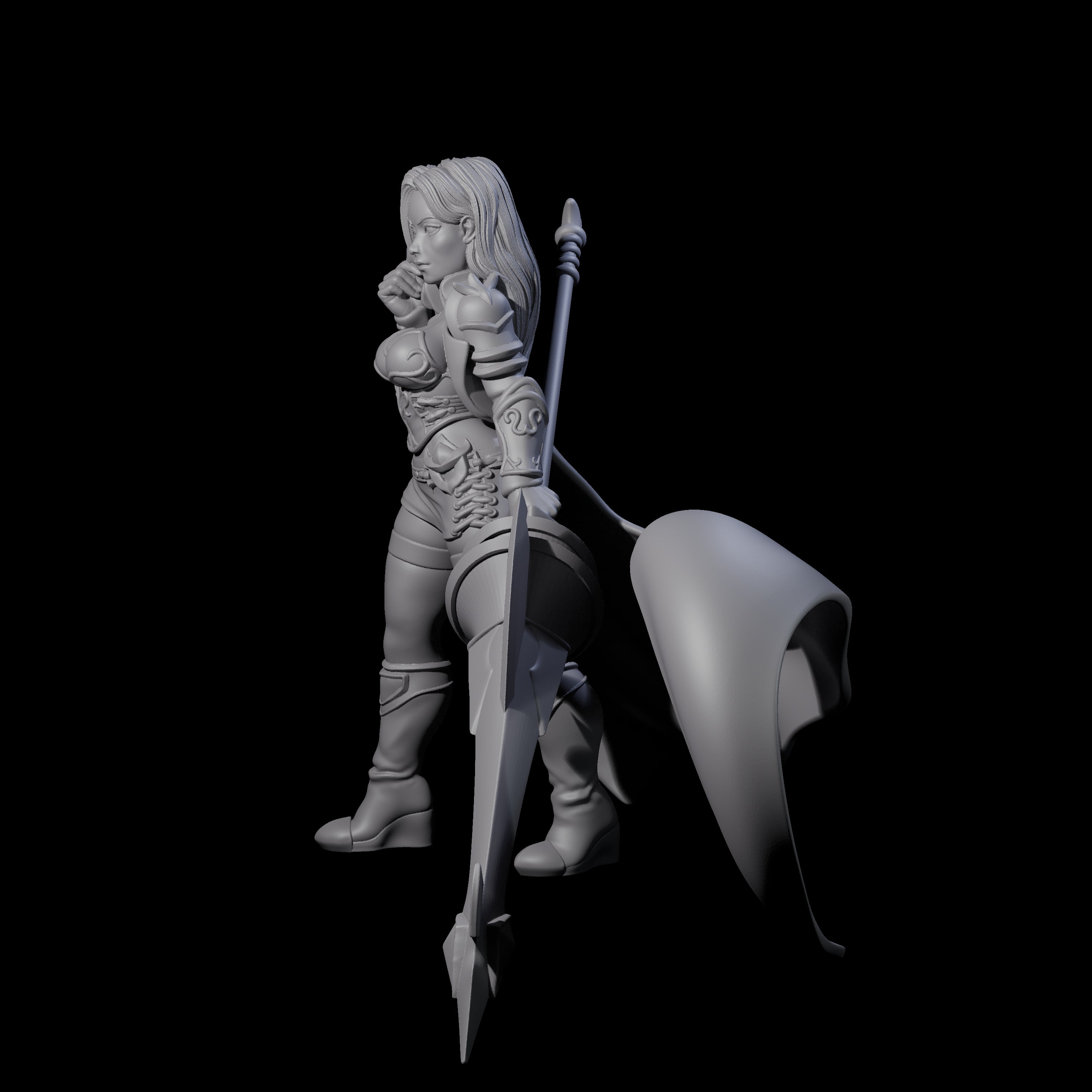 Experienced Lance Fighter Miniature for Dungeons and Dragons, Pathfinder or other TTRPGs