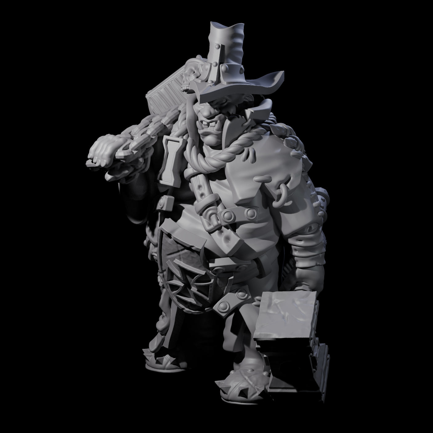 Experienced Ogre Witchhunter Miniature for Dungeons and Dragons, Pathfinder or other TTRPGs