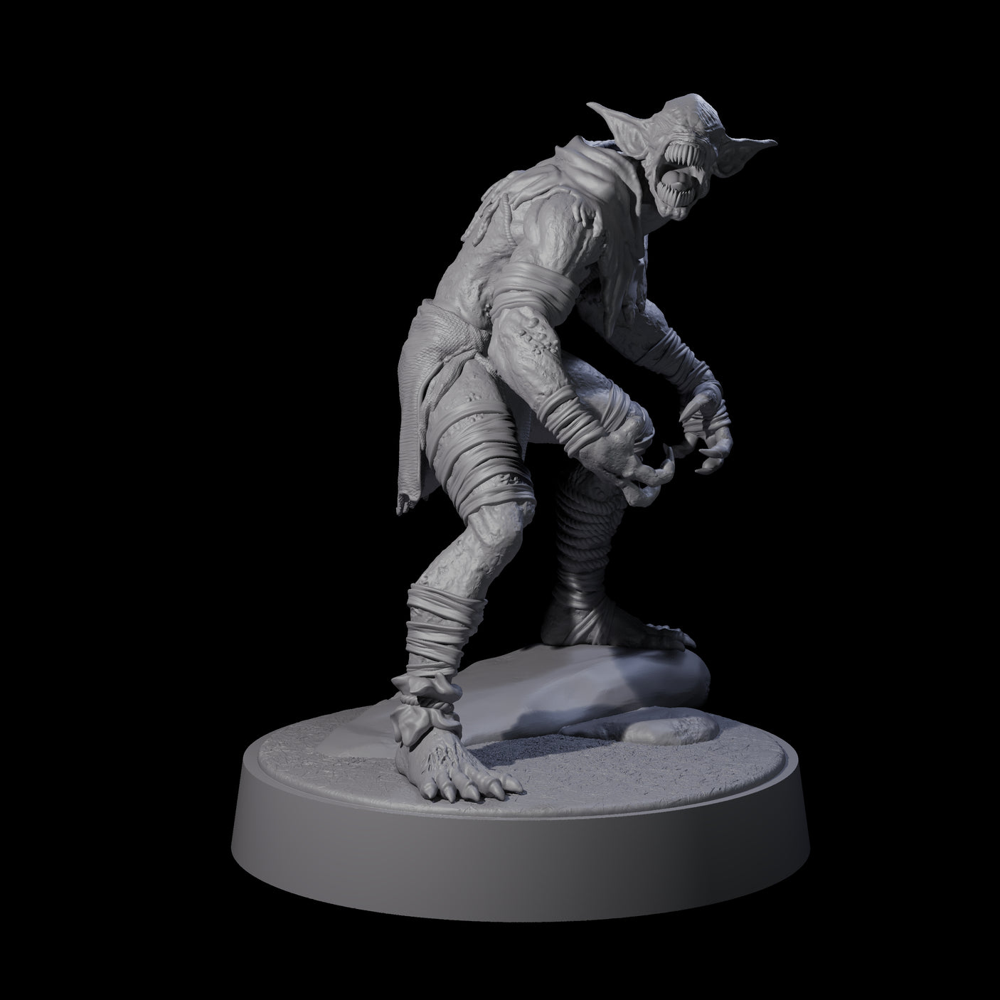 Eyeless Morlock Wretch C Miniature for Dungeons and Dragons, Pathfinder or other TTRPGs