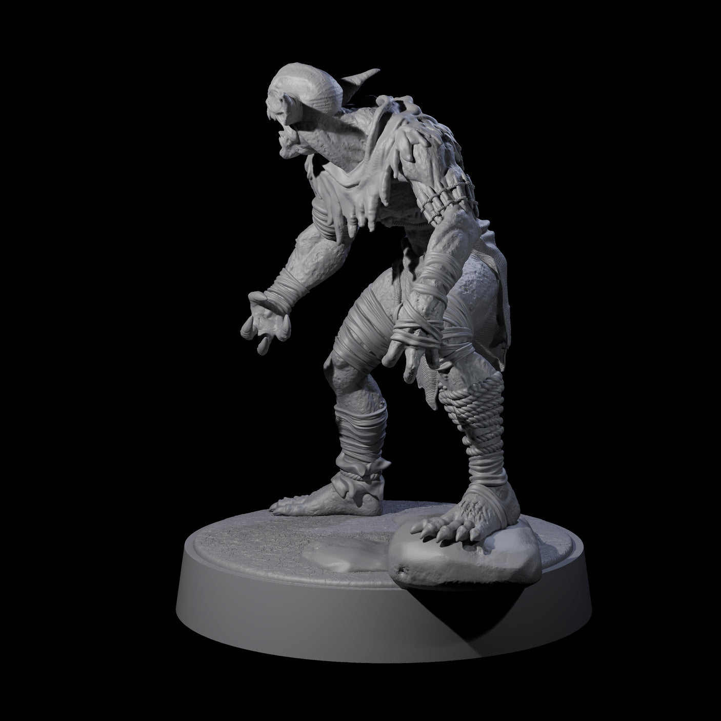 Eyeless Morlock Wretch C Miniature for Dungeons and Dragons, Pathfinder or other TTRPGs