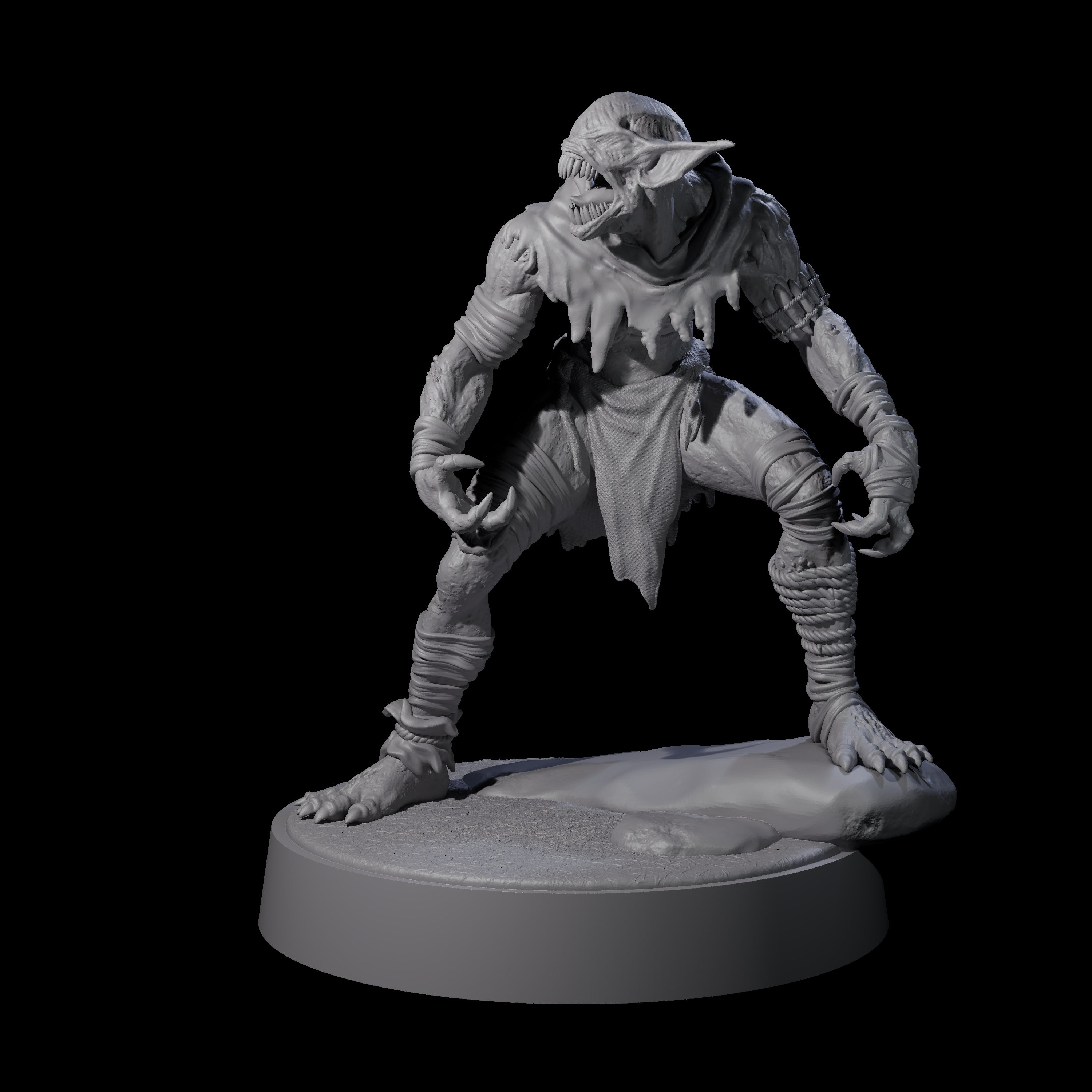 Eyeless Morlock Wretch C Miniature for Dungeons and Dragons, Pathfinder or other TTRPGs