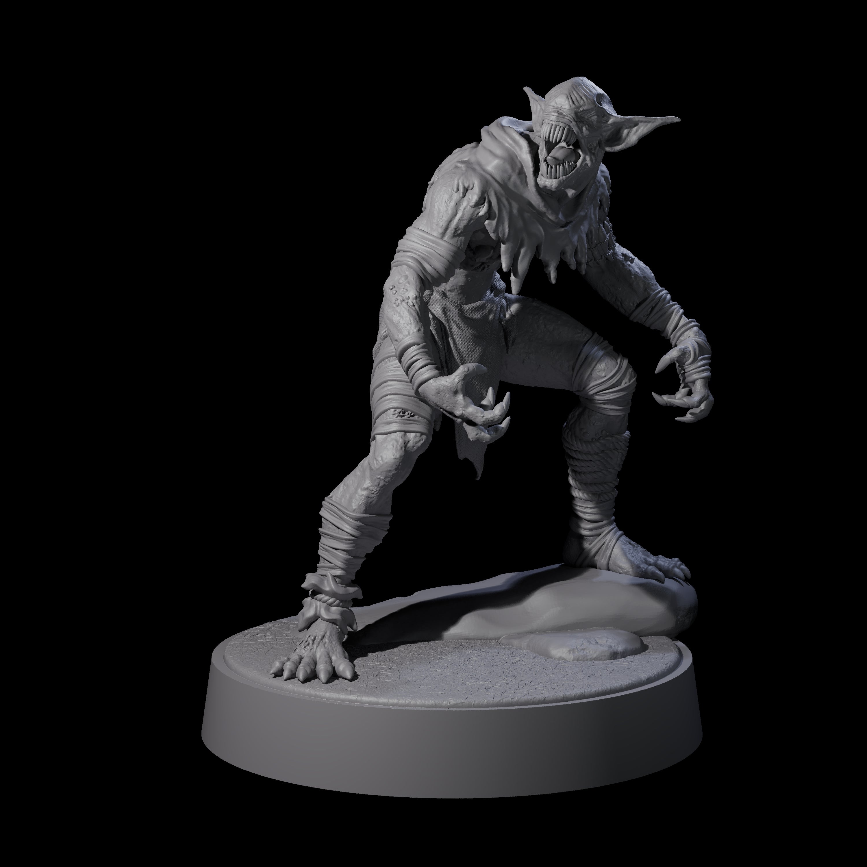 Eyeless Morlock Wretch C Miniature for Dungeons and Dragons, Pathfinder or other TTRPGs