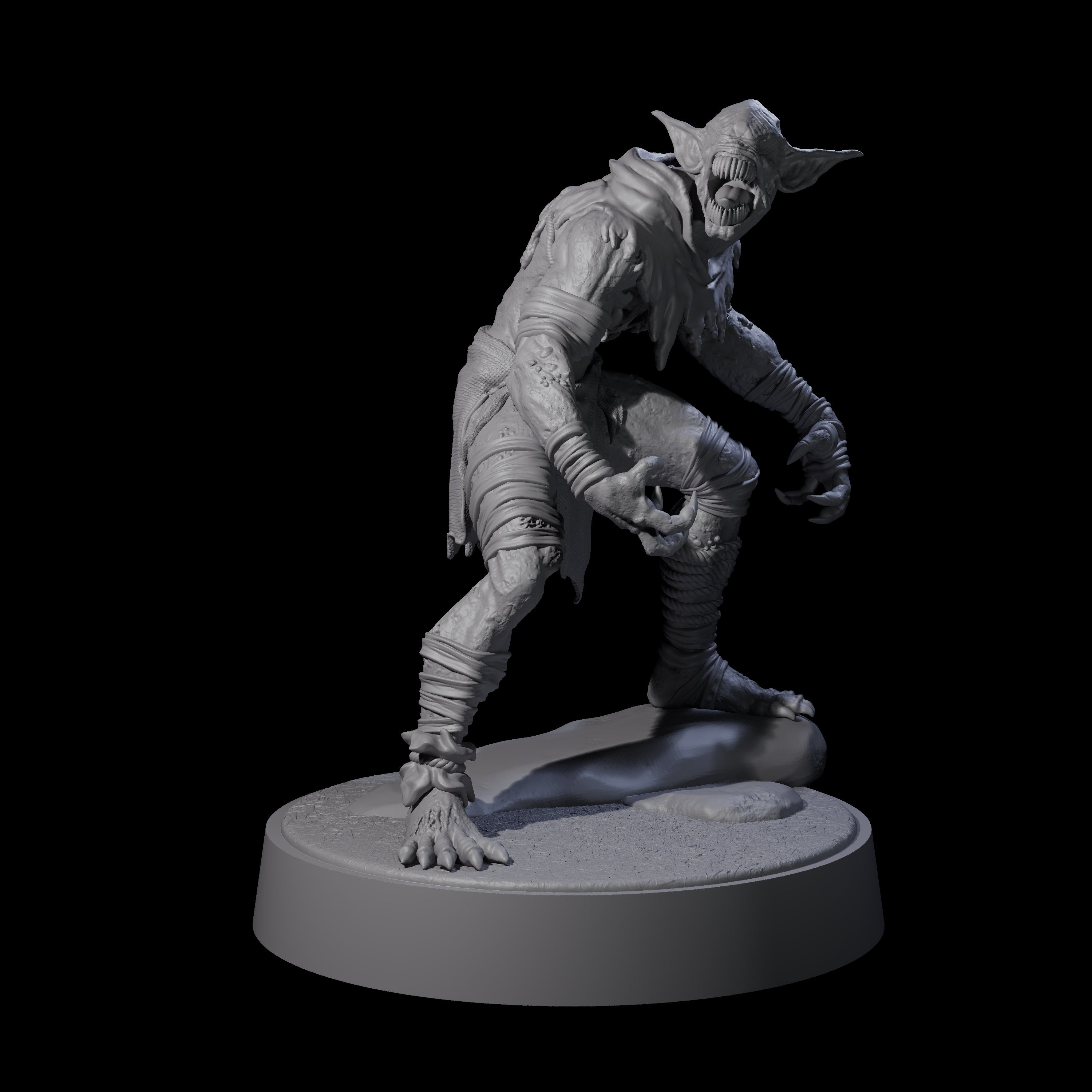 Eyeless Morlock Wretch C Miniature for Dungeons and Dragons, Pathfinder or other TTRPGs