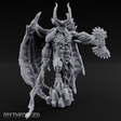 Wings Spread Menacing Demon Lord Miniature for Dungeons and Dragons, Pathfinder or other TTRPGs