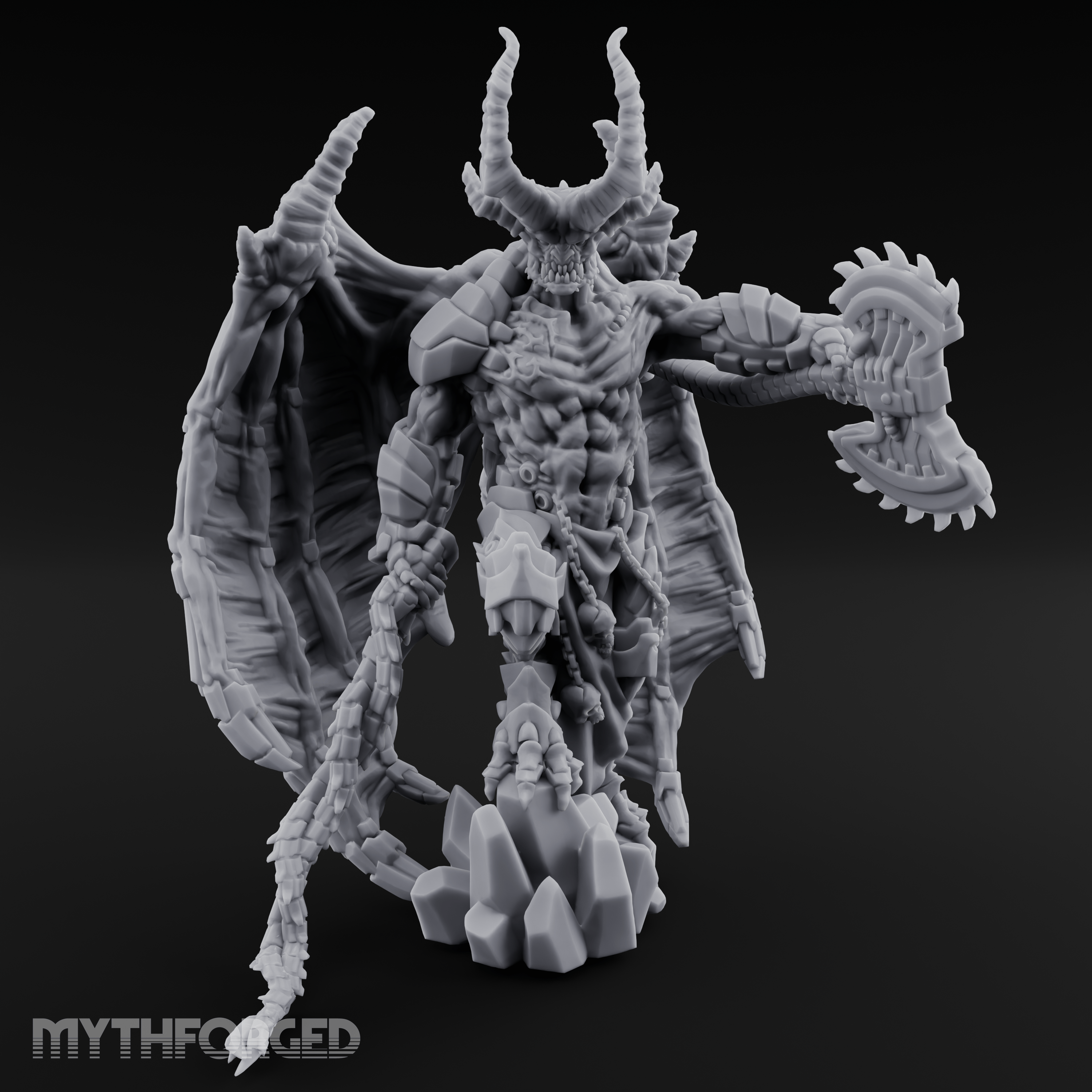 Wings Spread Menacing Demon Lord