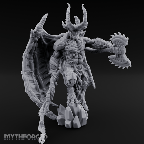 Wings Spread Menacing Demon Lord Miniature for Dungeons and Dragons, Pathfinder or other TTRPGs