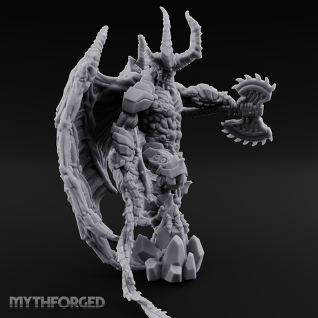 Wings Spread Menacing Demon Lord Miniature for Dungeons and Dragons, Pathfinder or other TTRPGs