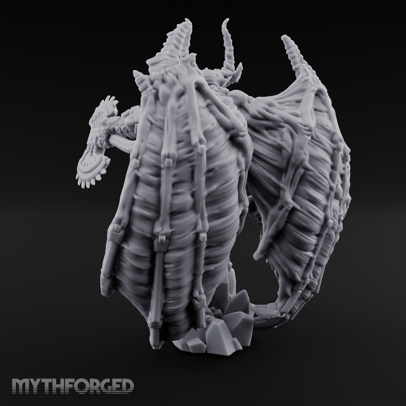 Wings Spread Menacing Demon Lord Miniature for Dungeons and Dragons, Pathfinder or other TTRPGs