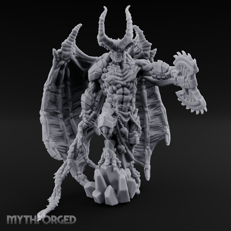 Wings Spread Menacing Demon Lord Miniature for Dungeons and Dragons, Pathfinder or other TTRPGs