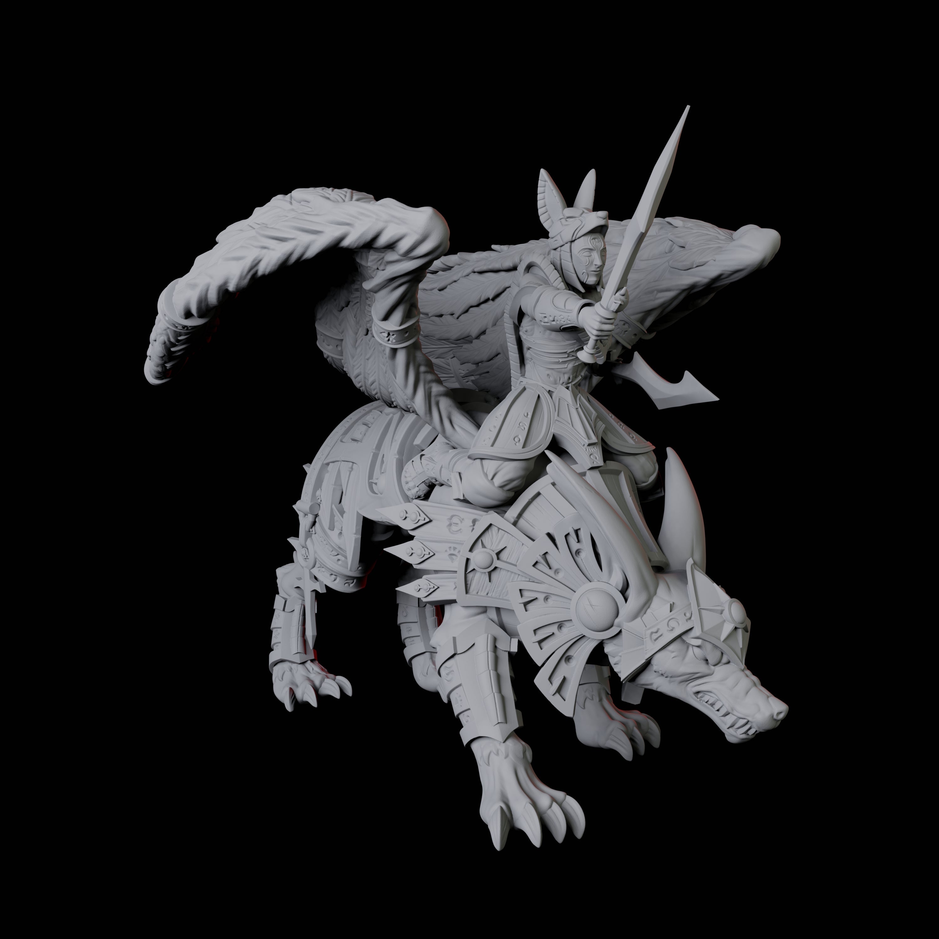 Faithful Winged Jackal Miniature for Dungeons and Dragons, Pathfinder or other TTRPGs