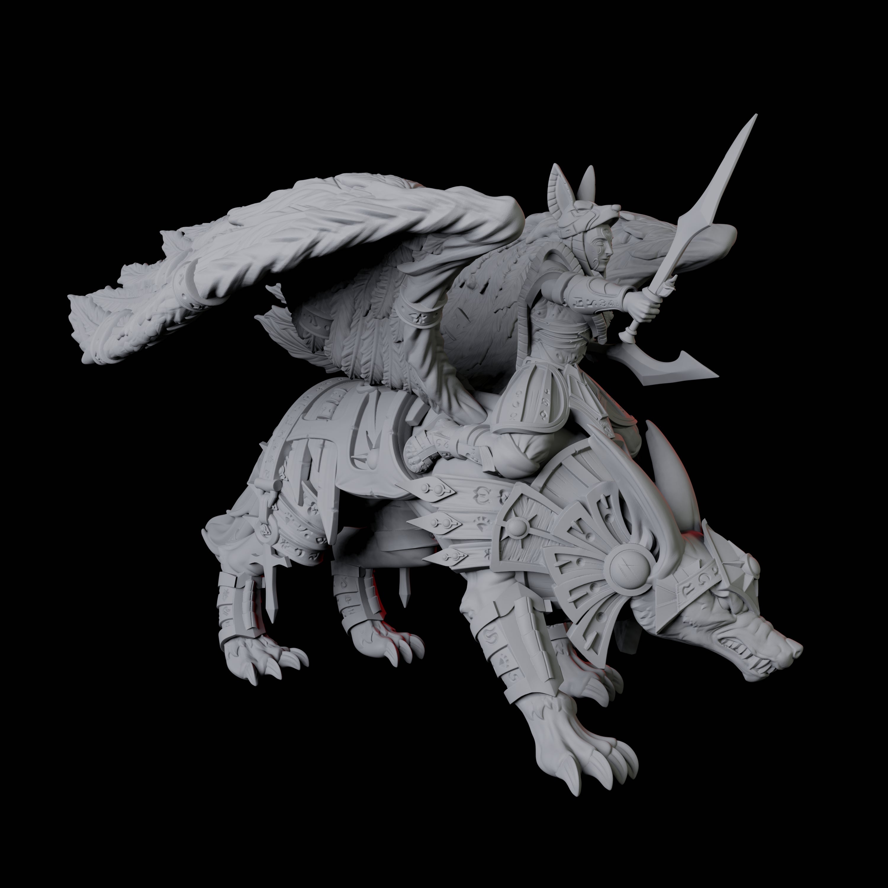 Faithful Winged Jackal Miniature for Dungeons and Dragons, Pathfinder or other TTRPGs