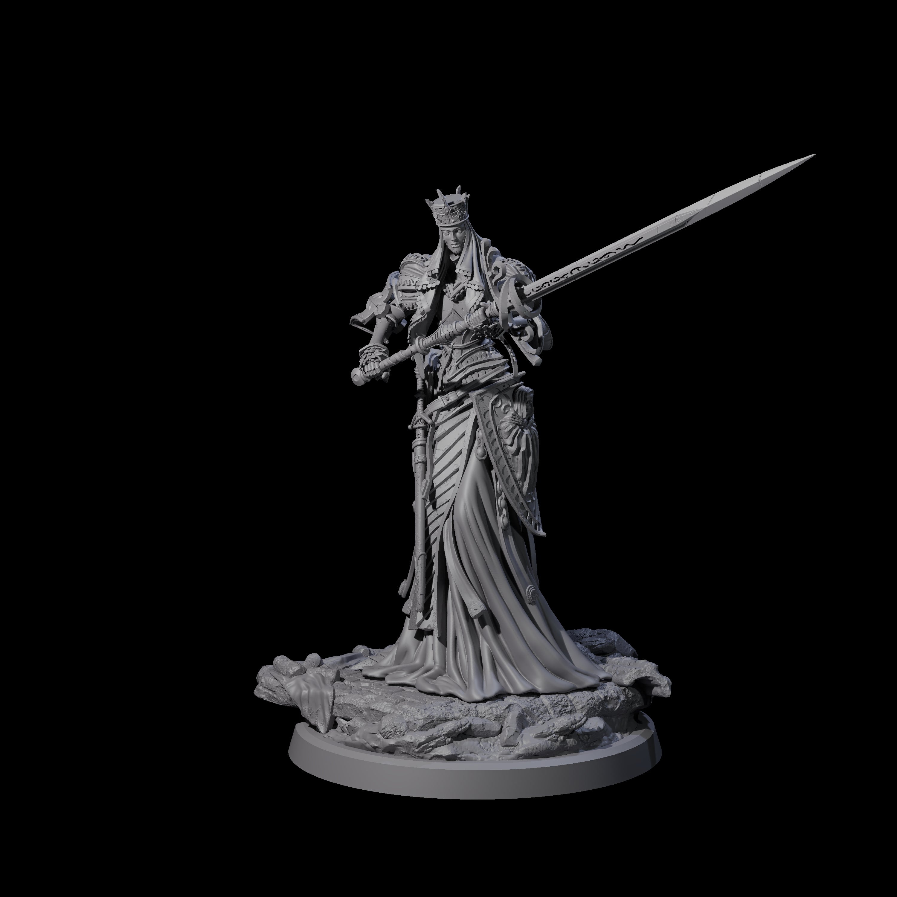 Fallen Aasimar Paladin B Miniature for Dungeons and Dragons, Pathfinder or other TTRPGs